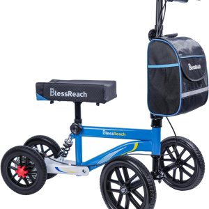 Alternativa de muleta de rodilla orientable todo terreno, scooter médico de lujo doble freno de mano, para adultos lesionados tobillo y pie de Alternativa de muleta de rodilla orientable todo terreno, scooter médico de lujo doble freno de mano, para adultos lesionados tobillo y pie de