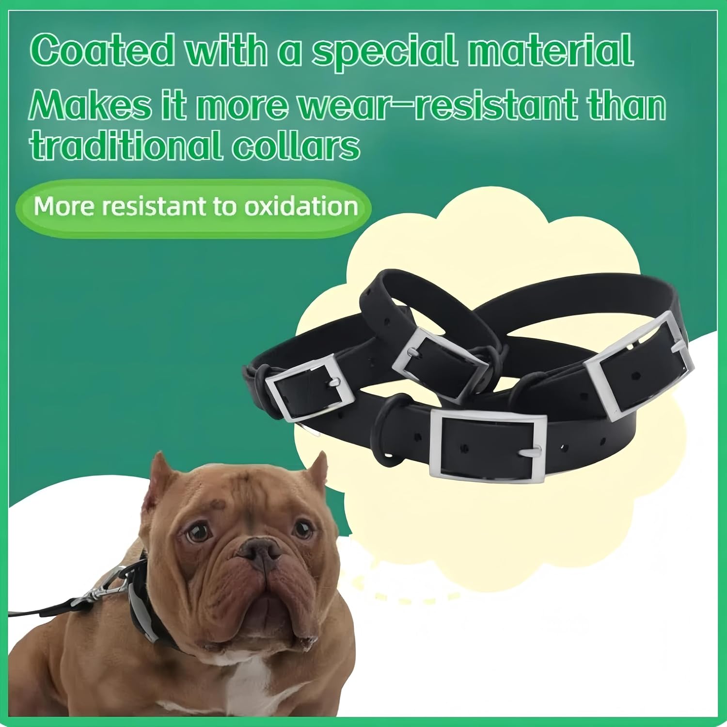 Juego de correa de collar para perro, ajustable, fuerte, resistente a la suciedad, desodorización, impermeable, fácil de limpiar, collares suaves