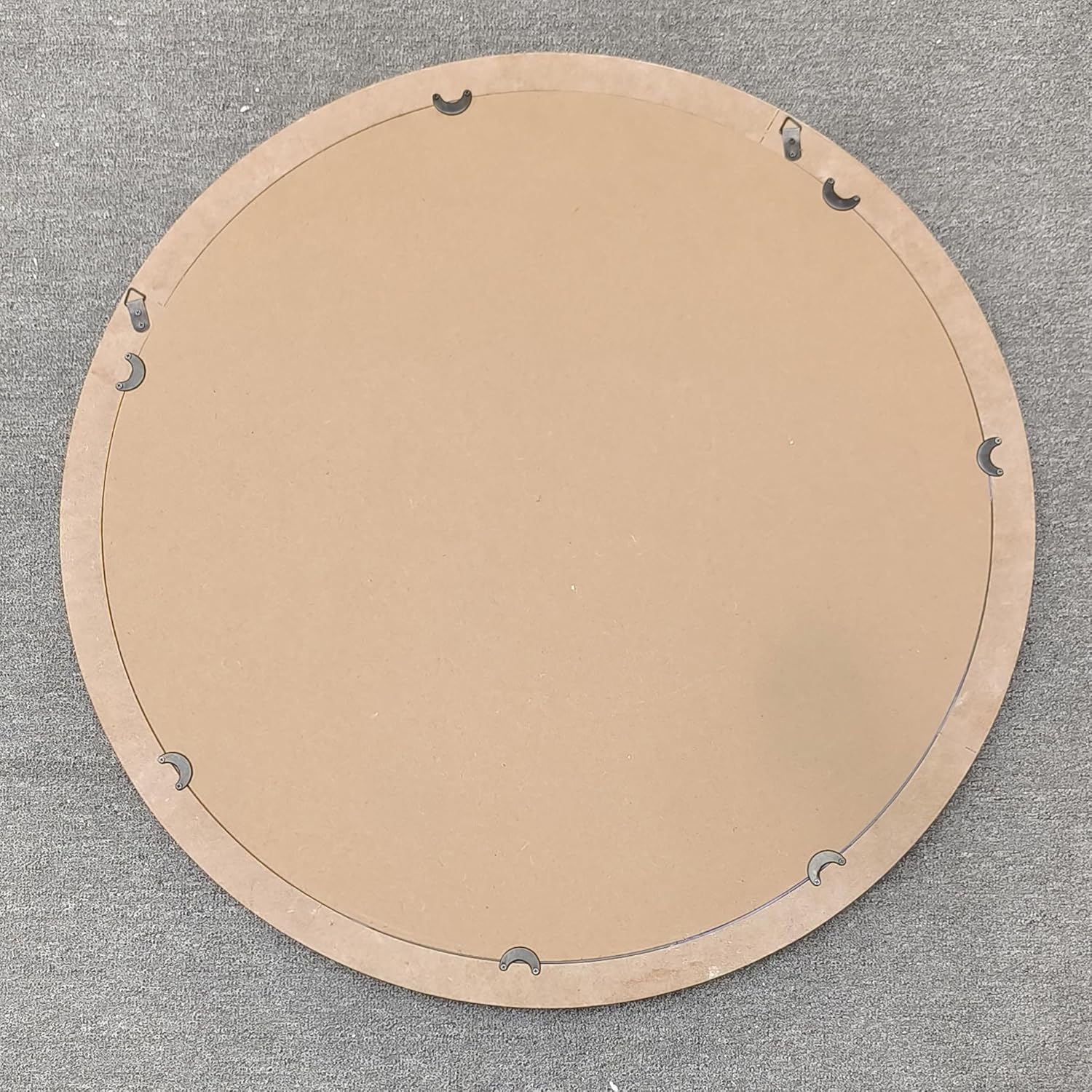 Parisloft Espejo redondo de madera antigua de 31.5 pulgadas con marco de corazón amoroso recortado de madera, espejo circular decorativo de granja