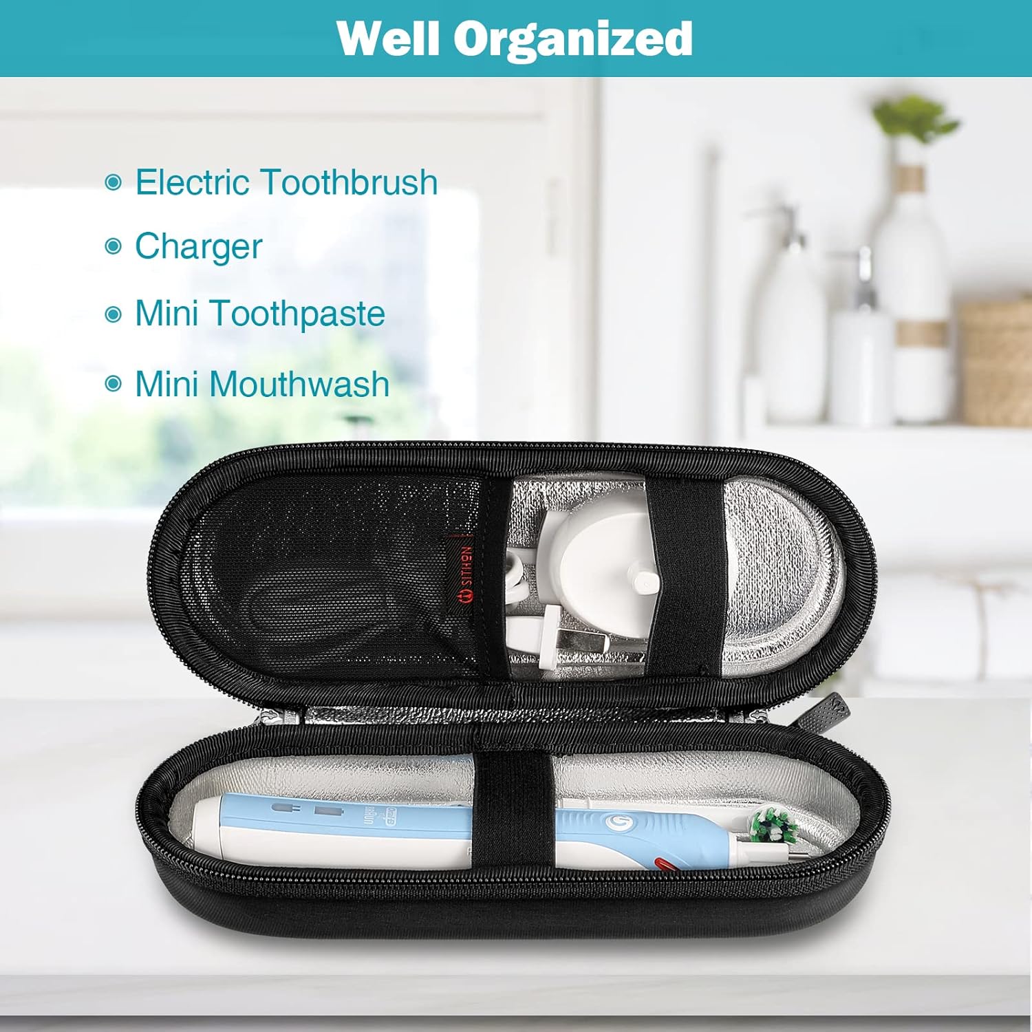 SITHON Funda de viaje rígida para Oral-BOral-B Pro SmartseriesPhilips Sonicare cepillo de dientes eléctrico protector limpio, funda protectora a