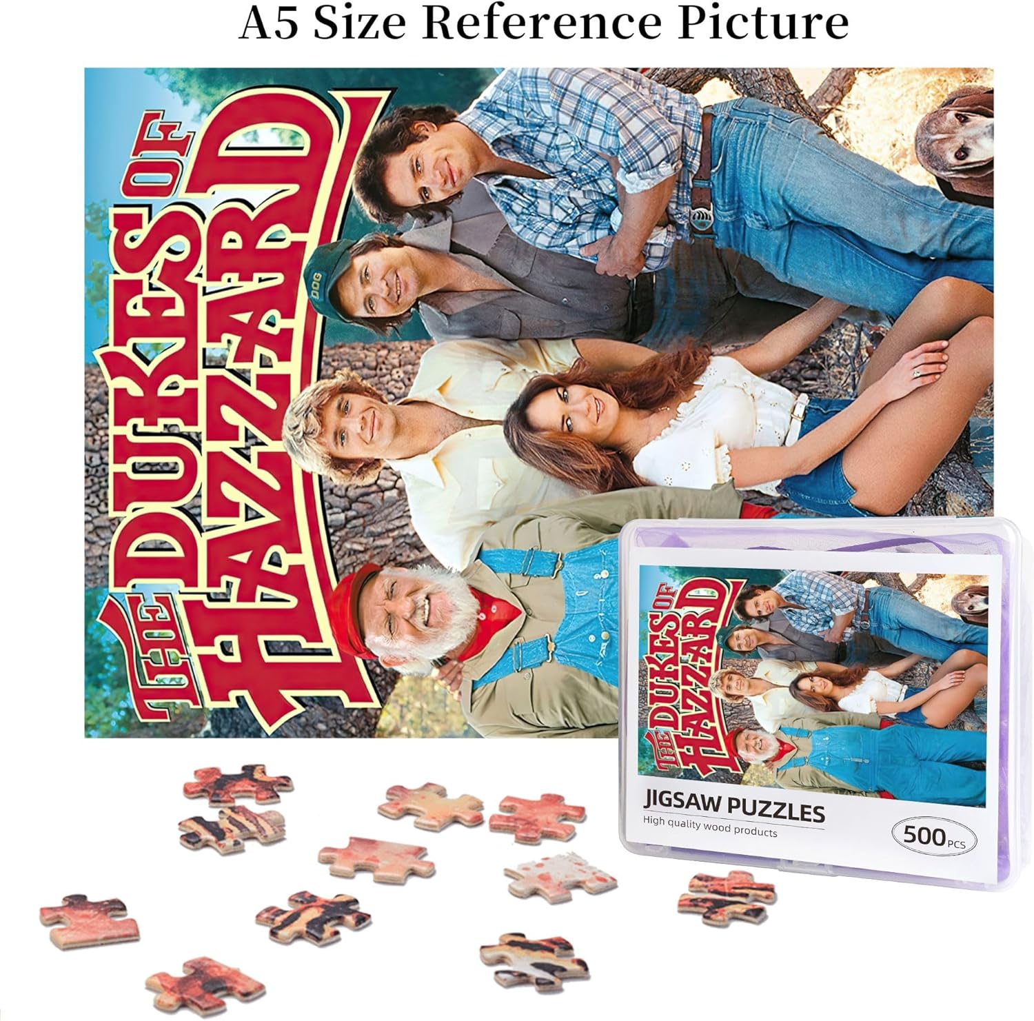 The Action Dukes Comedy of TV Hazzard – Rompecabezas casual divertido de 500 piezas para adultos, juegos, rompecabezas de madera de 500 piezas con