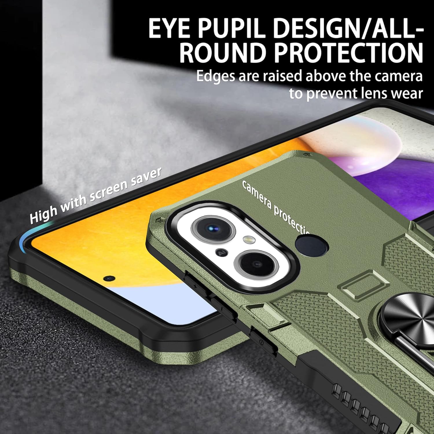 Ysnzaq Funda resistente resistente para Xiaomi Redmi 12C 6.71″, protección de grado militar con soporte magnético cubierta de teléfono para Xiaomi