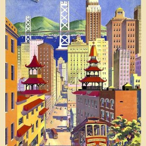 Imán de 1950 San Francisco Downtown Skyline Vintage Style Travel Magnet Hoja magnética de vinilo para taquillas, coches, carteles, refrigerador de 5 Imán de 1950 San Francisco Downtown Skyline Vintage Style Travel Magnet Hoja magnética de vinilo para taquillas, coches, carteles, refrigerador de 5