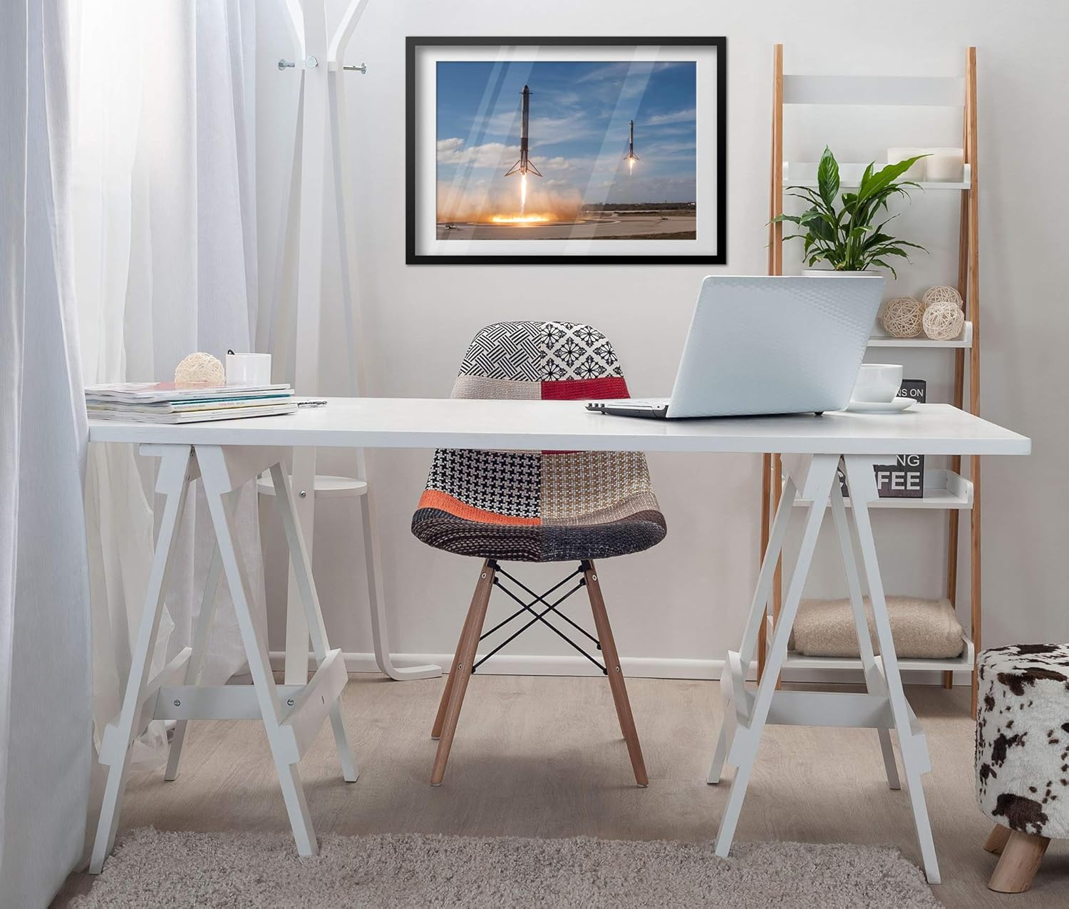 SpaceX – Póster retro para pared, diseño de cohetes y viajes espaciales, fotografía de aterrizaje de Falcon 9 (16 x 24 pulgadas)