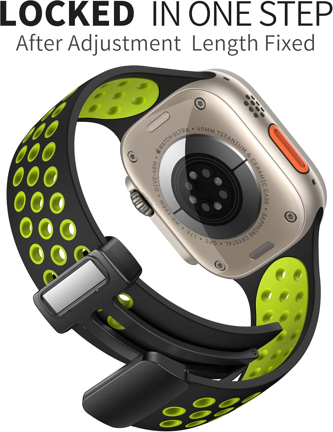 Correa deportiva magnética de entrenamiento para Apple Watch de 1.929 in, 1.772 in, 1.732 in, 1.654 in, 1.614 in, 1.575 in, 1.496 in, silicona