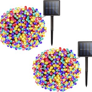 Tira de luces solares de Navidad para exteriores, 2unidades, 72pies, 200LED, 8modos, guirnalda impermeable de luces para jardín, patio, valla, Tira de luces solares de Navidad para exteriores, 2unidades, 72pies, 200LED, 8modos, guirnalda impermeable de luces para jardín, patio, valla,