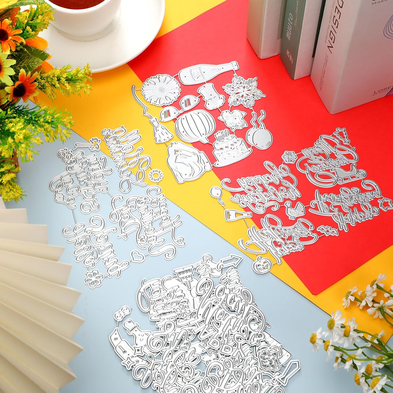 Lasnten Troquelado de Navidad para hacer tarjetas, palabras de bendición, gnomos, troquelados, álbumes de recortes para Navidad, Halloween, día de