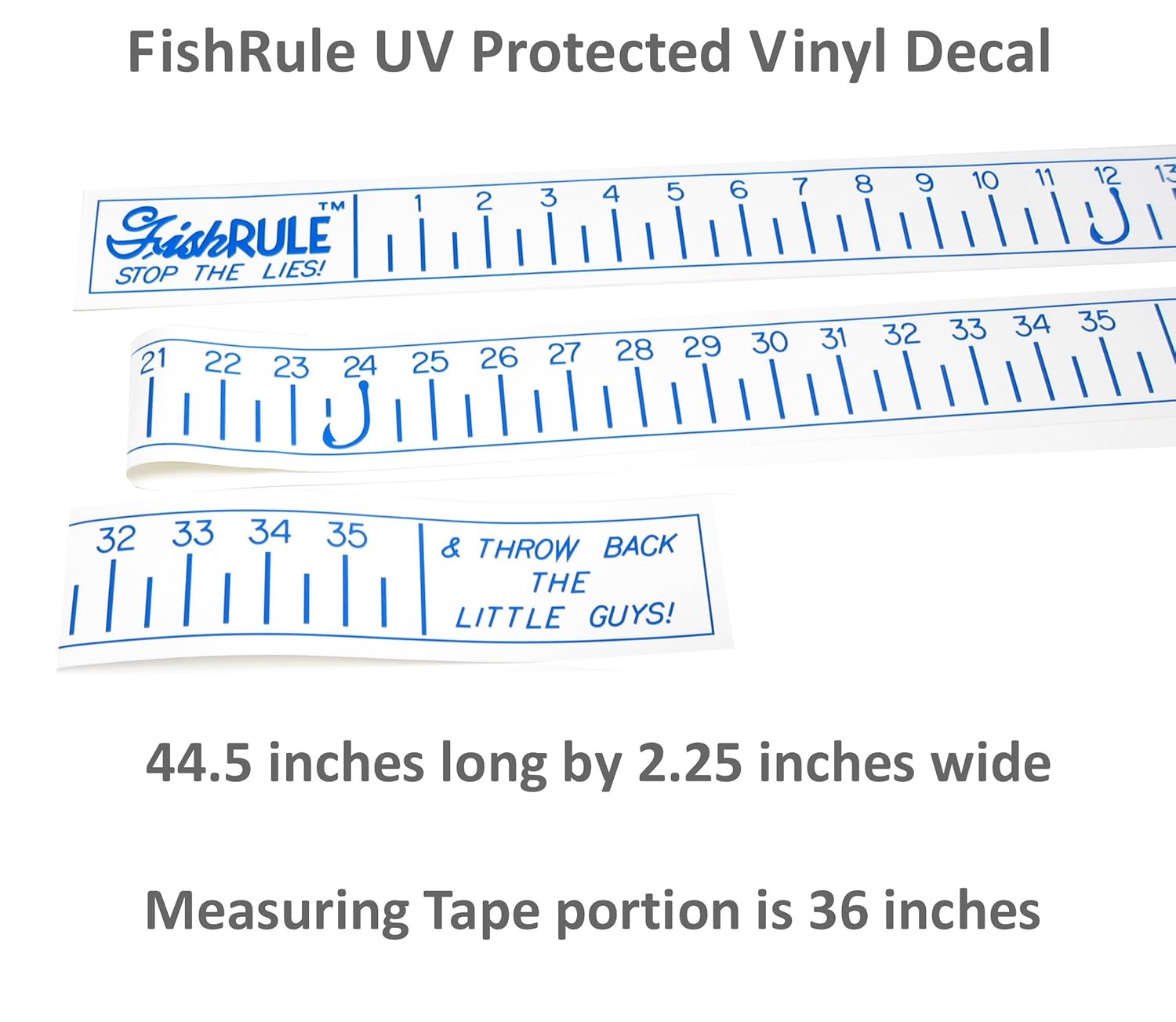 r – Cinta métrica de pesca – Cinta métrica de peces de 36 pulgadas para barco – por FishRule