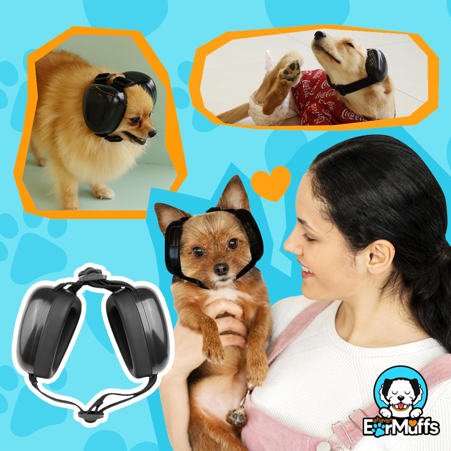 Orejeras para perros para protección contra el ruido y cuello calmante, talla M, son demasiado grandes para chiguaguas, ansiedad del perro,