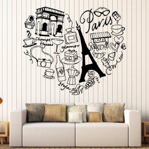 Vinilo París Francia Corazón Viaje Torre Eiffel Amor Romance Pegatinas Decoración Grande (1144ig) Negro Vinilo París Francia Corazón Viaje Torre Eiffel Amor Romance Pegatinas Decoración Grande (1144ig) Negro