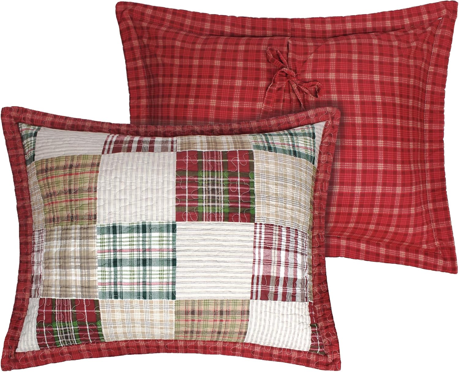 Greenland Home Oxford – Juego de edredón 100% algodón, 3 piezas, KingCal King, color rojo
