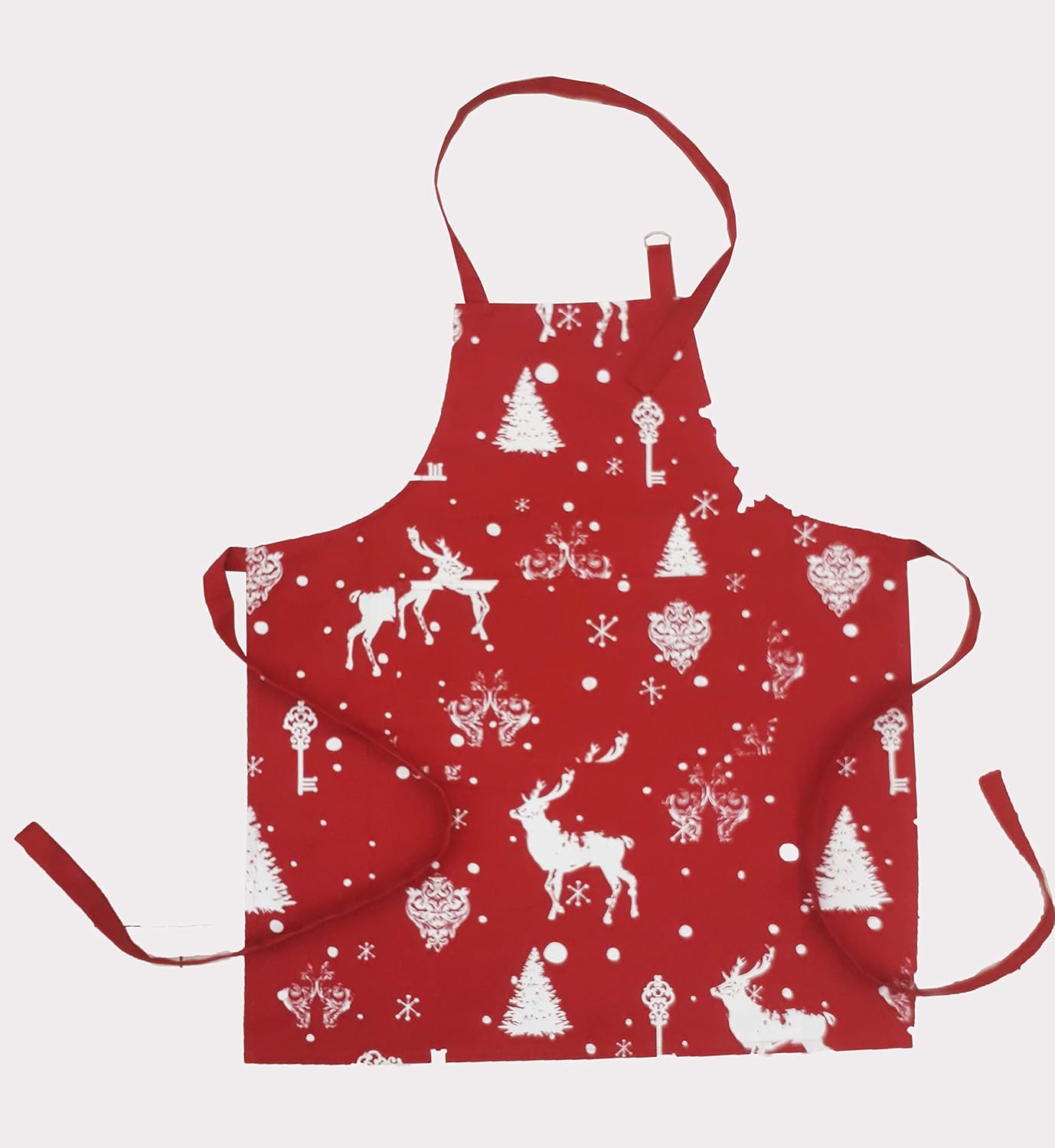 Apron, Christmas Forest, 100% Cotton Apron with an adjustable neck strap & Extra-long Ties and Pocket, Size 28×32 Inch. Perfect for Thanks Giving,