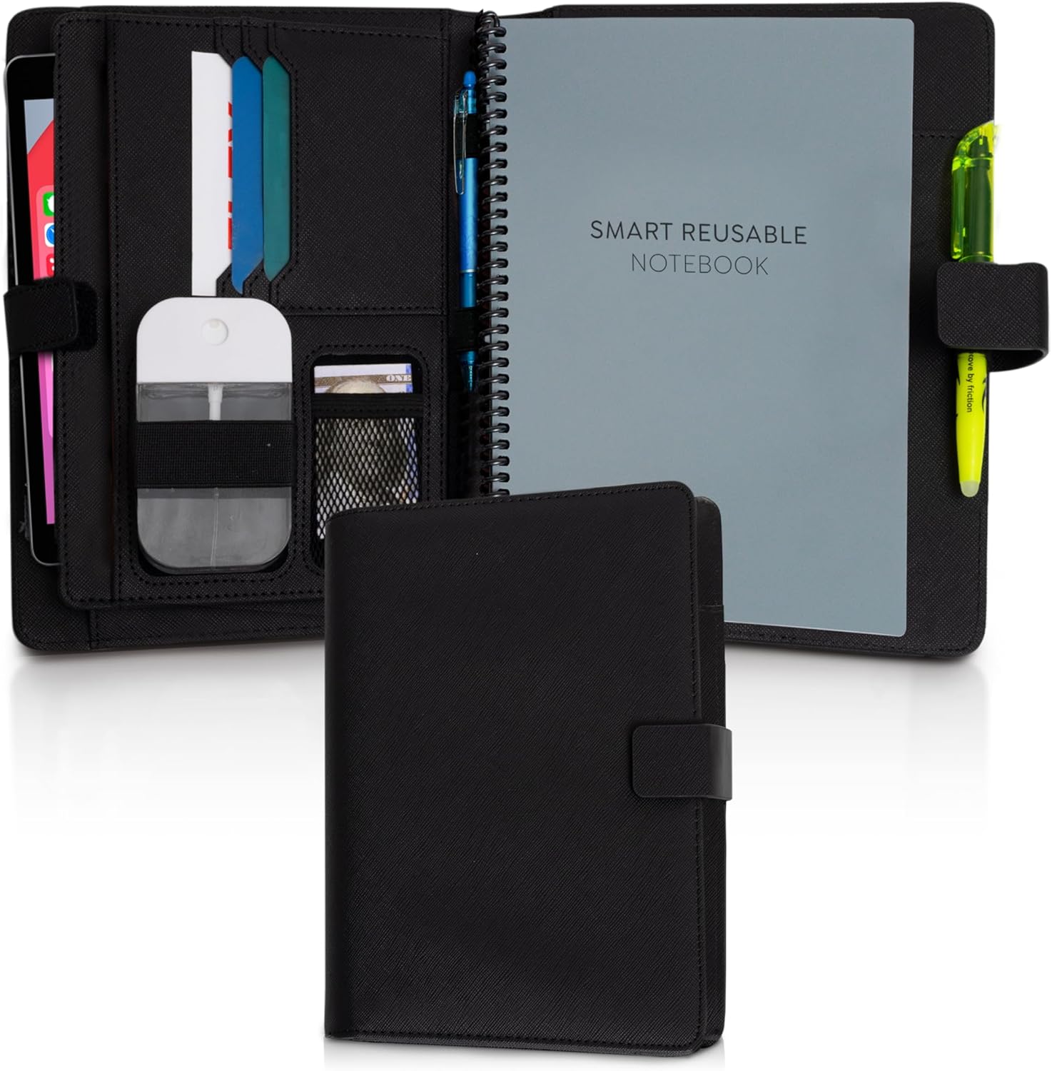 Trailblaze Funda de cuero para cuaderno compatible con Rocketbook  Cuaderno de lujo de cuero para hombres y mujeres  Organizador de cartera con