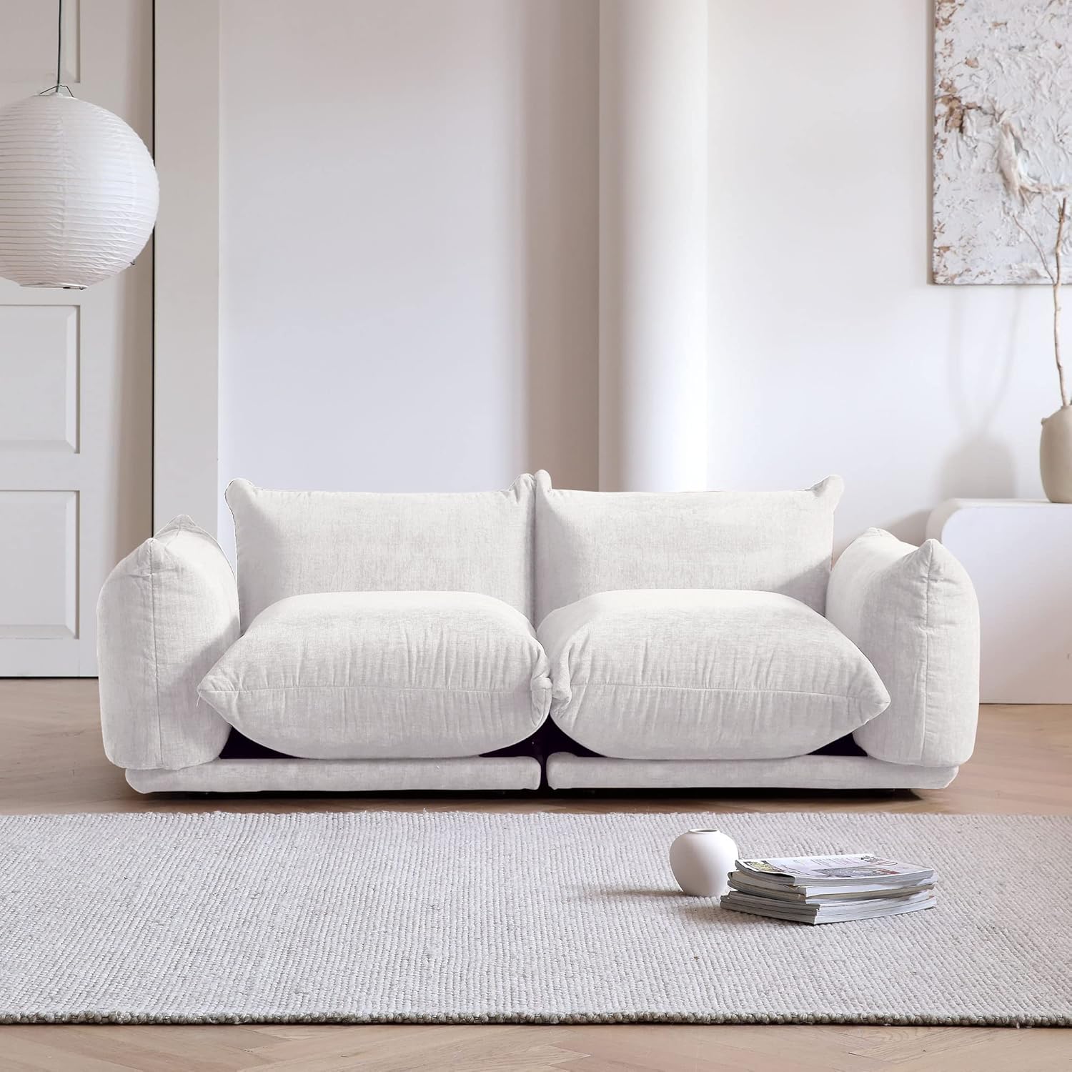 Sofá modular modular, sofá Lovesofa, sofá convertible minimalista de 77.16 pulgadas, moderno Chenilleyarn de 2 plazas para sala de estar, juegos de