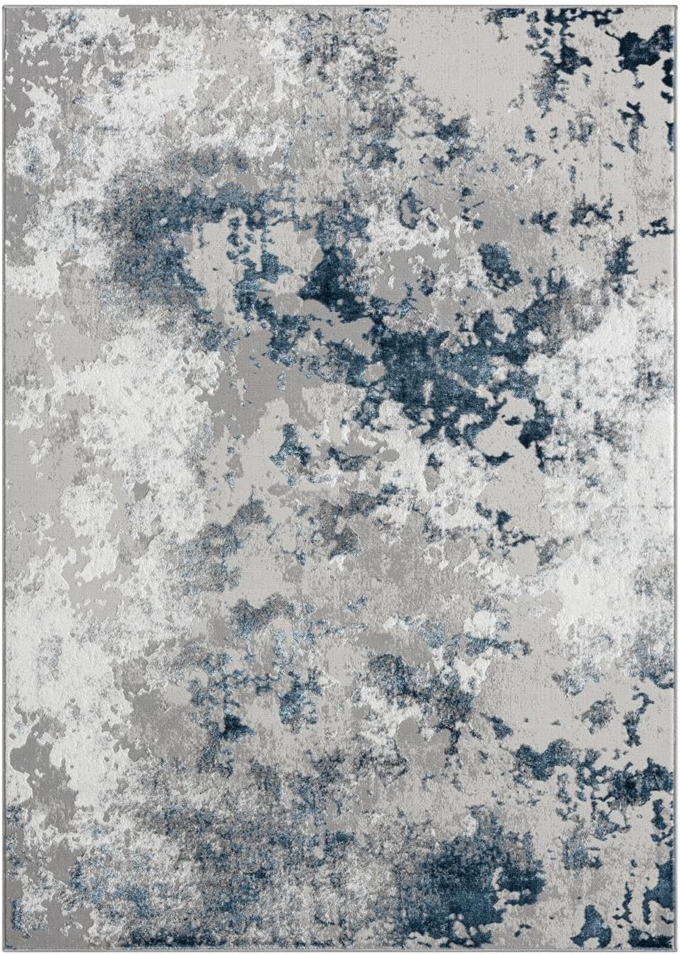 LUXE WEAVERS Chelsea Collection 7337 – Alfombra abstracta moderna de 5 x 7 pulgadas, color azul