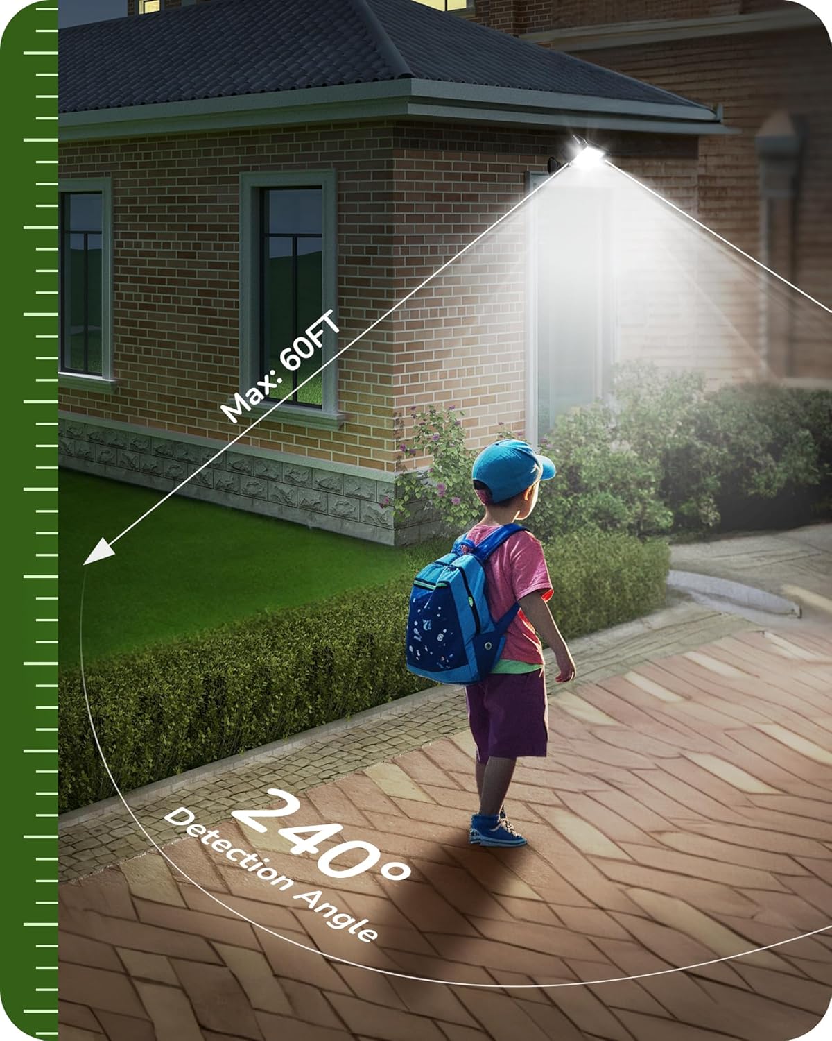 EDISHINE Sensor de movimiento, sensor automático de anochecer a amanecer, sensor PIR de movimiento de 120 V CA, rango de detección y tiempo de
