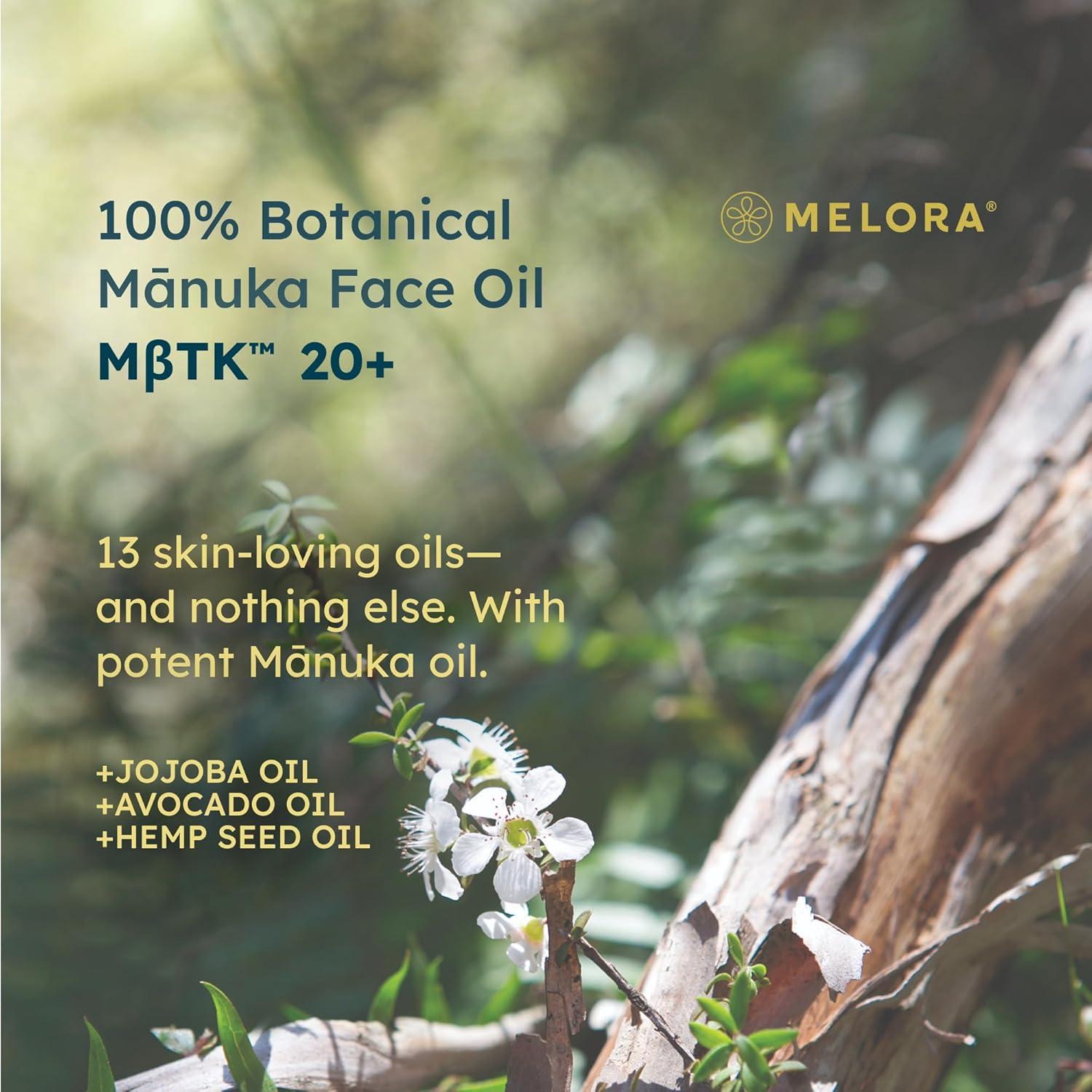 MELORA Aceite facial de Manuka (1 onza), aceite facial para el cuidado de la piel de Manuka, suero para piel seca o sensible, aceite