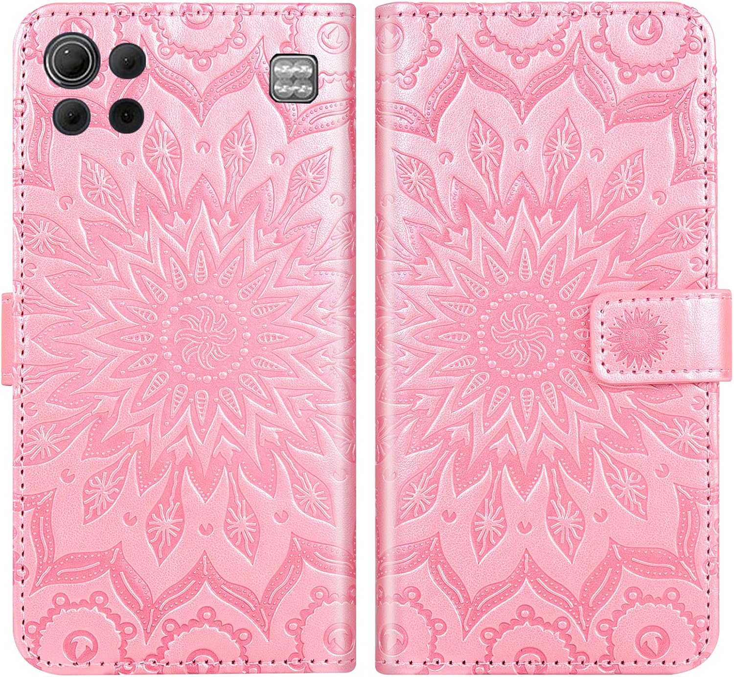 Asuwish Funda de teléfono para LG K92 5G con protector de pantalla de vidrio templado y funda delgada de piel de girasol, soporte para tarjetas,