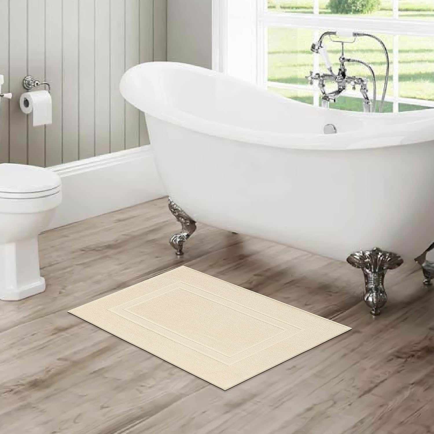 GLAMBURG Paquete de 2 tapetes de baño de algodón prémium de 20 x 32 pulgadas, 100% algodón hilado en anillo, calidad de hotel y spa, 21.16 ozm,