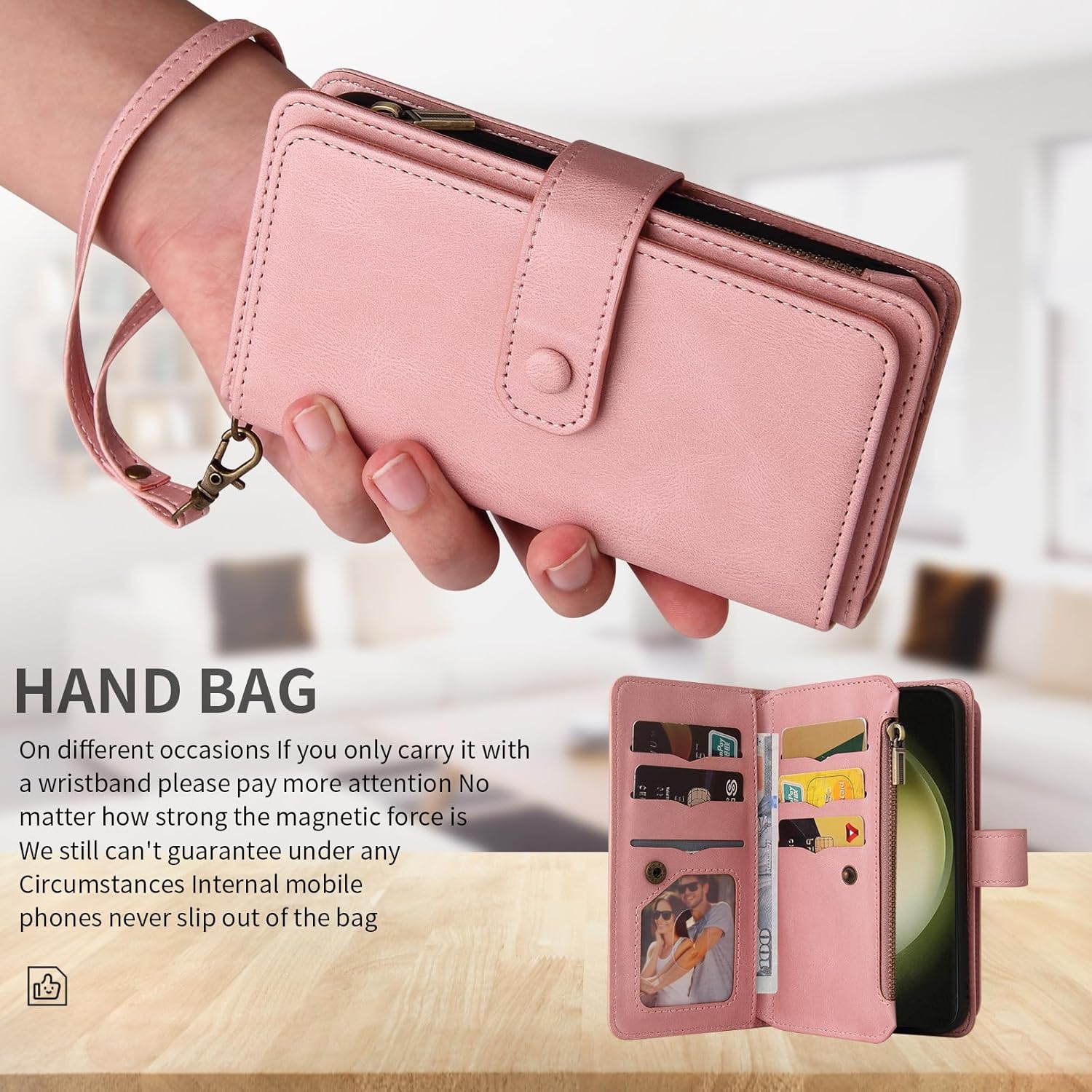 Asuwish Funda de teléfono para Samsung Galaxy S23 Ultra 5G Funda tipo cartera con protector de pantalla de vidrio templado y correa para la muñeca,