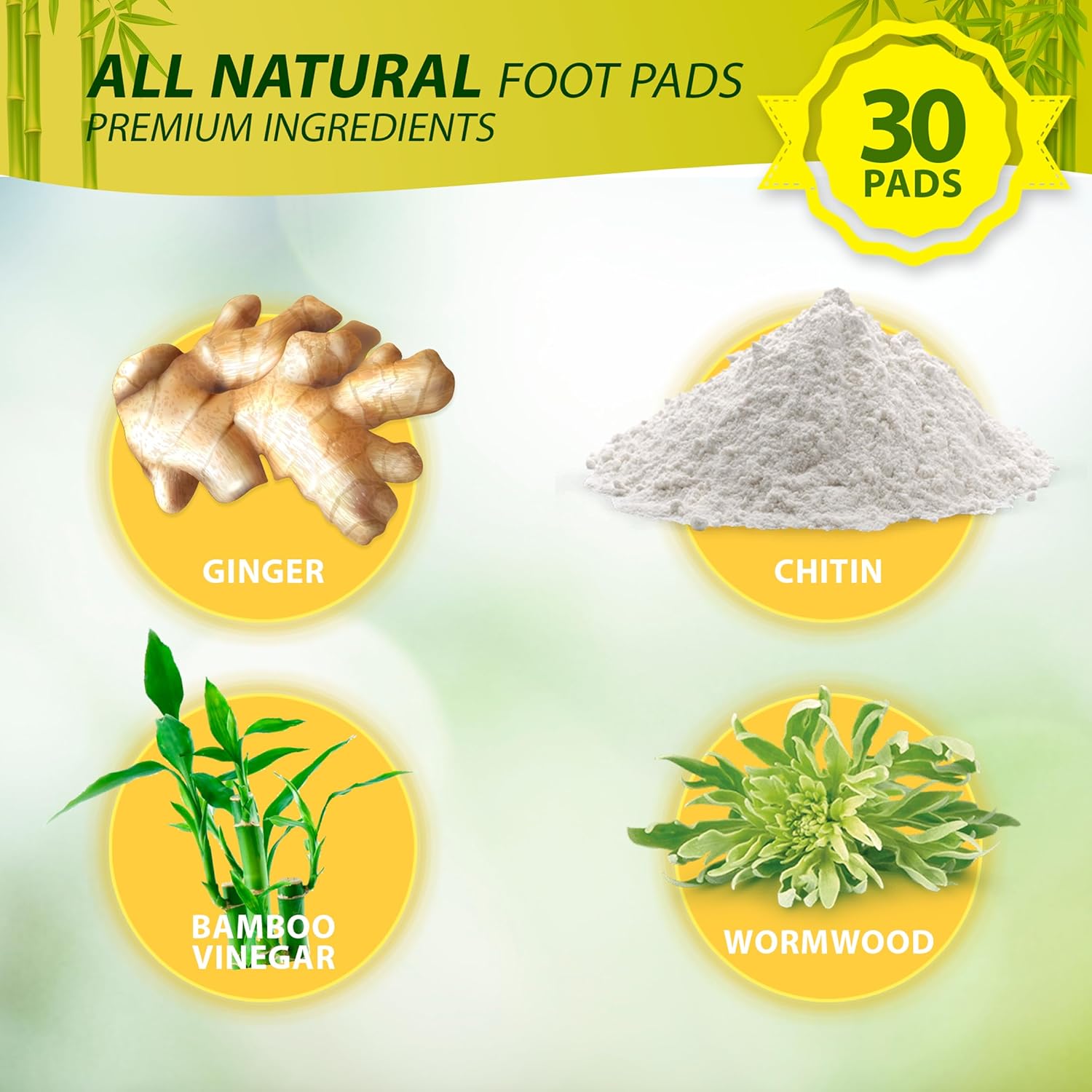 Almohadillas para pies de jengibre natural, cuidado rápido de los pies, almohadillas para pies para mujeres y hombres, mejora la calidad del sueño,