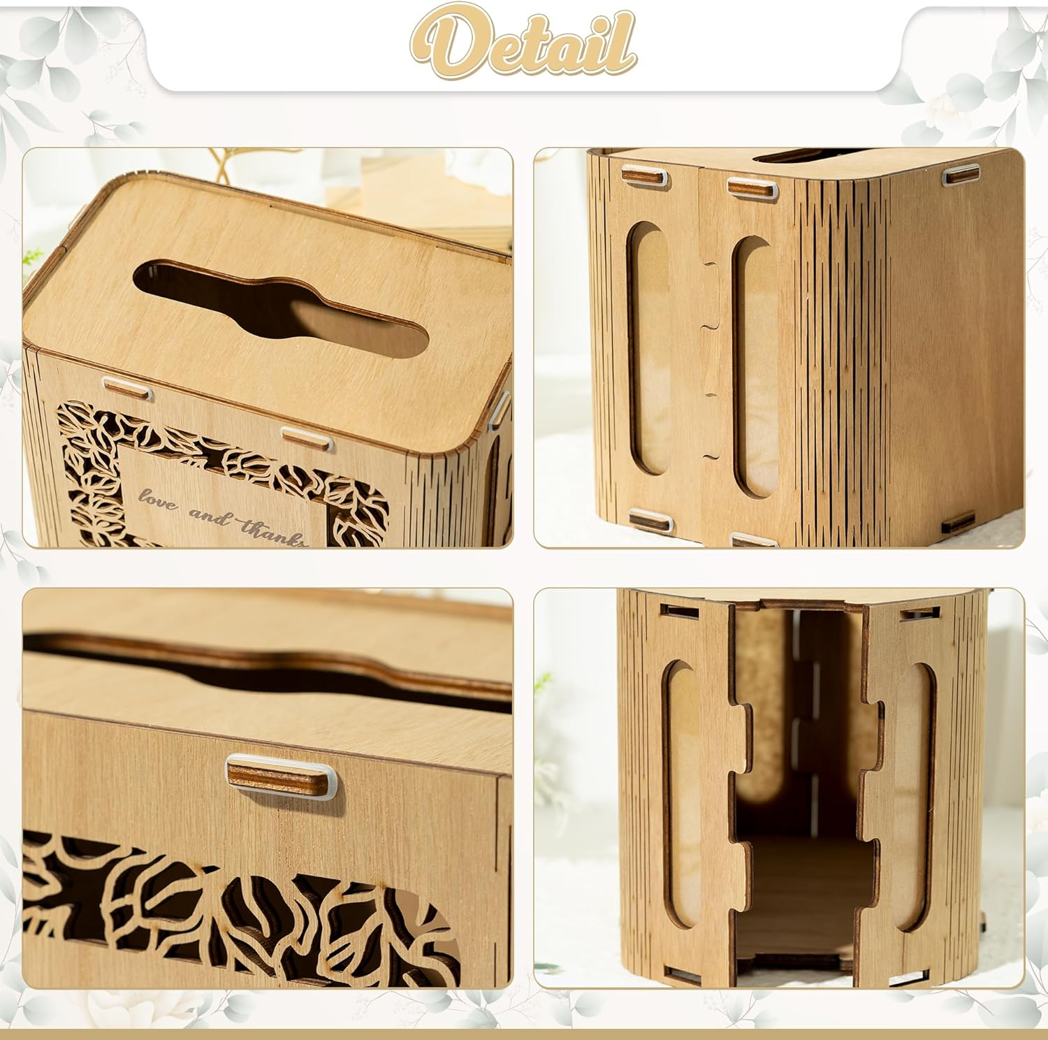 Caja de tarjetas de madera para boda, caja de tarjetas de regalo de amor y agradecimiento, de madera acrílica, rústica, para boda, cumpleaños,