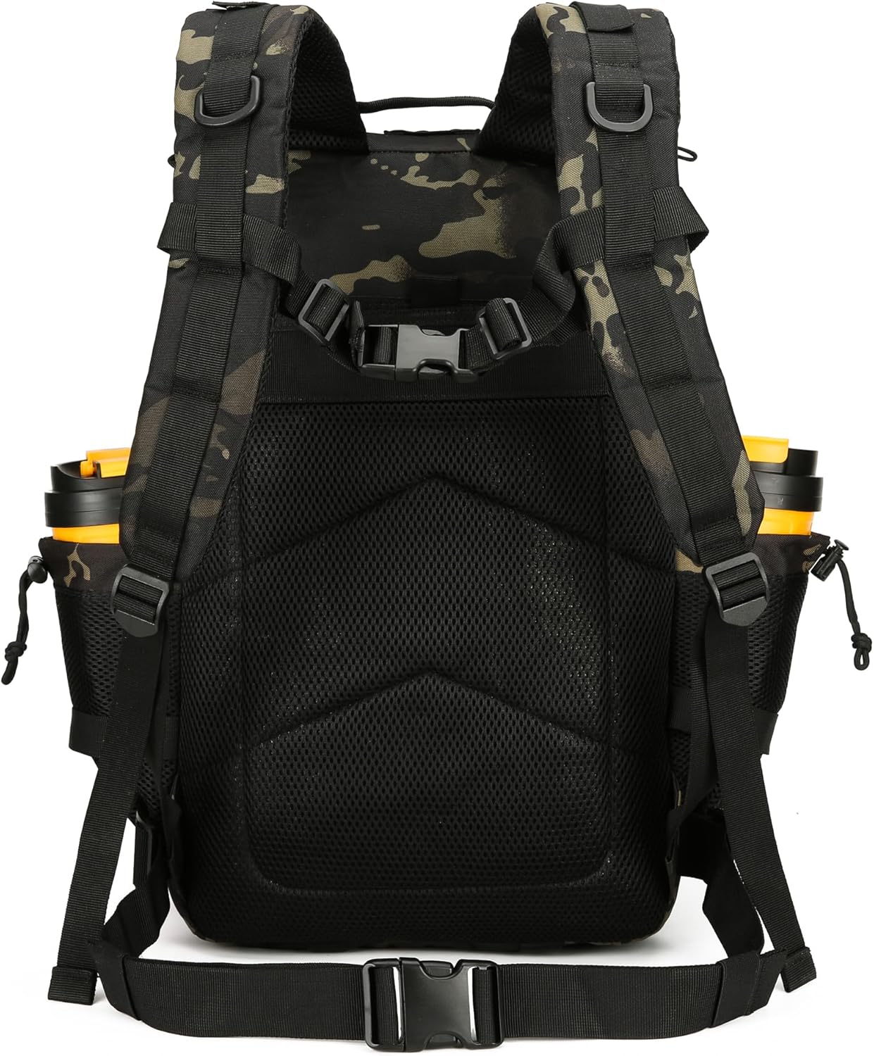 Mochila de asalto táctico de 45L paquete de asalto de 3 días con mochila impermeable Molle para mochilas tácticas, Camo Negro, Mochila