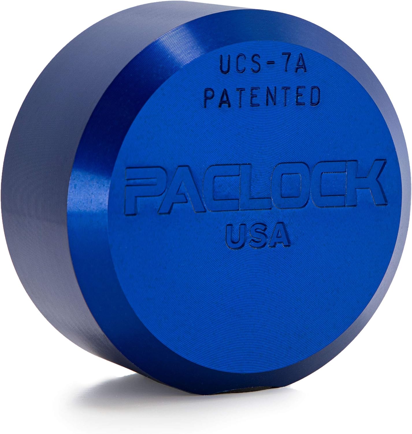PACLOCK  Candado UCS 7A  Disco trasero plano con agujeros roscados  Aluminio anodizado  Cilindro de 6 pines  Una cerradura con llave a un número