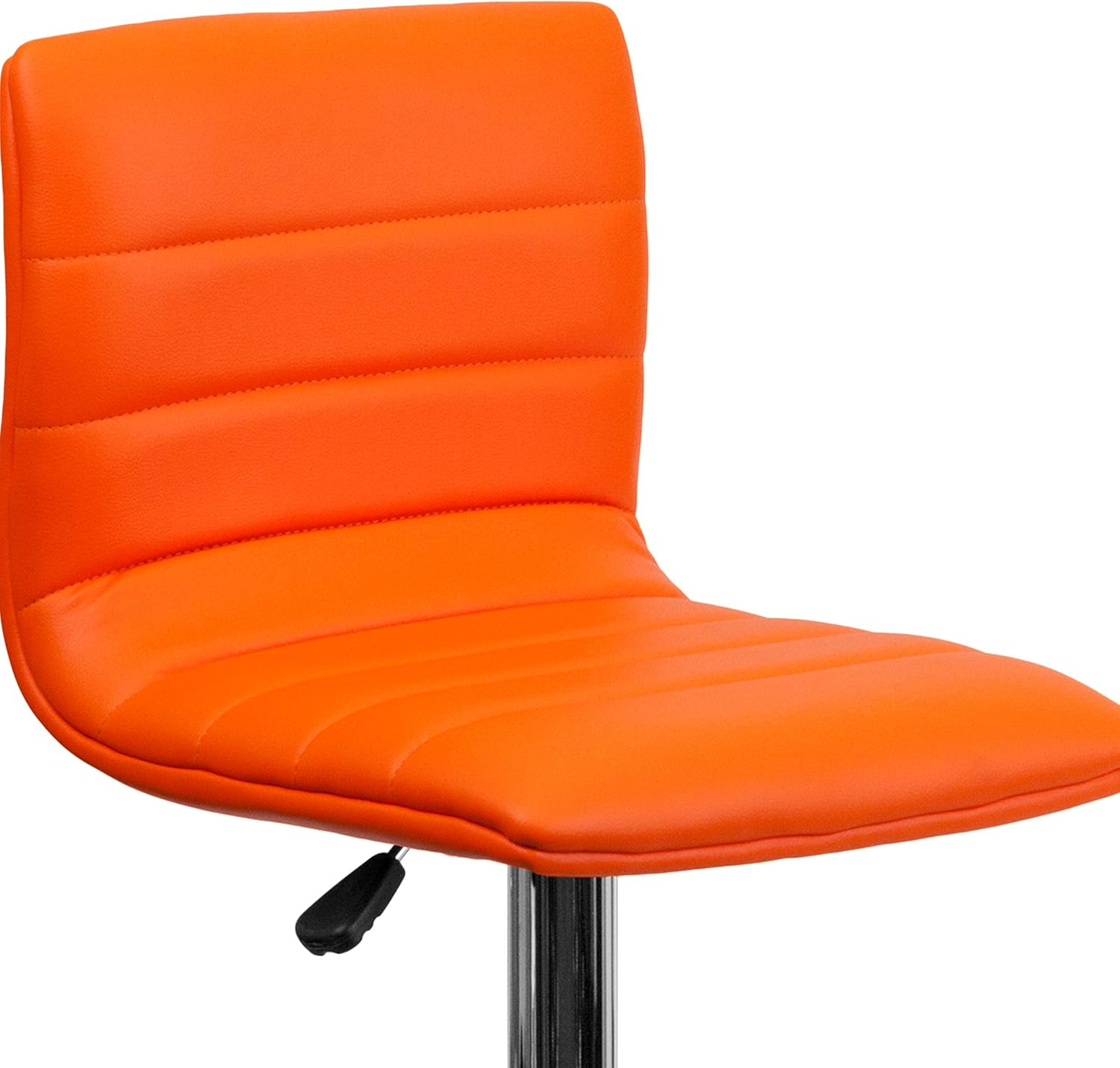 Flash Funiture silla de bar ajustable con base cromada, Vinilo, Anaranjado