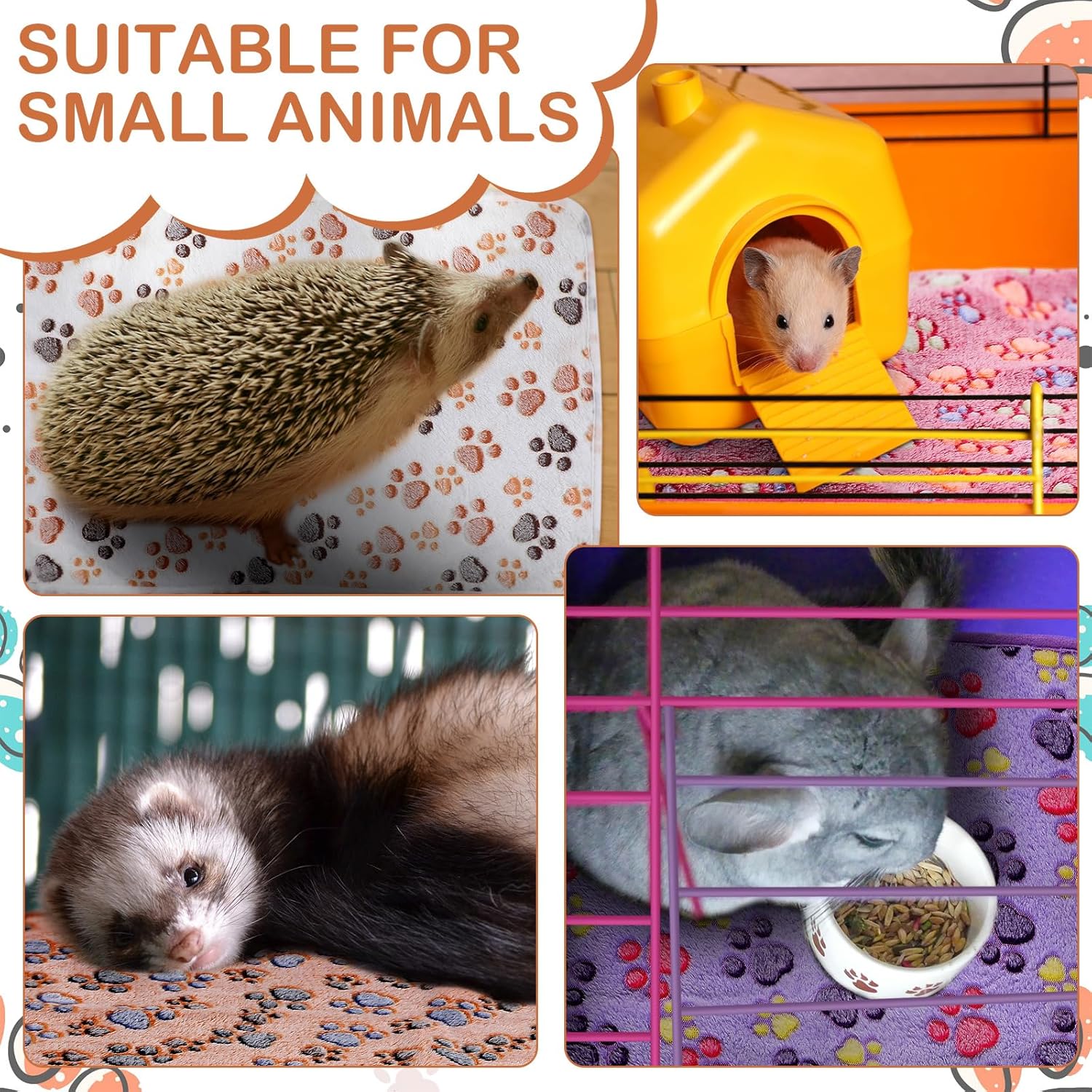 20 piezas de manta de forro polar PET pequeña, lavable, impermeable, ropa de cama para animales pequeños, cobayas, cachorros, perros, gatos,