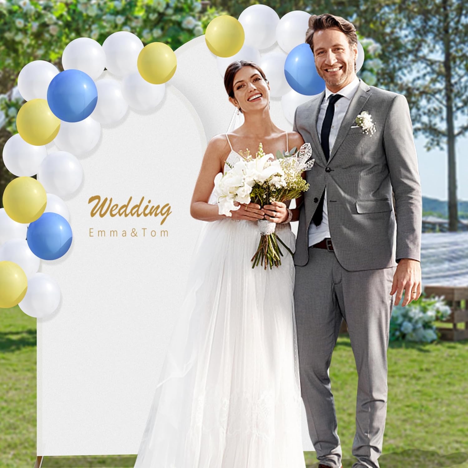 3 fundas de arco de fondo  Cubierta de arco de boda ajustable de elastano  Cubierta de arco de 2 caras para decoración de bodas, cumpleaños,