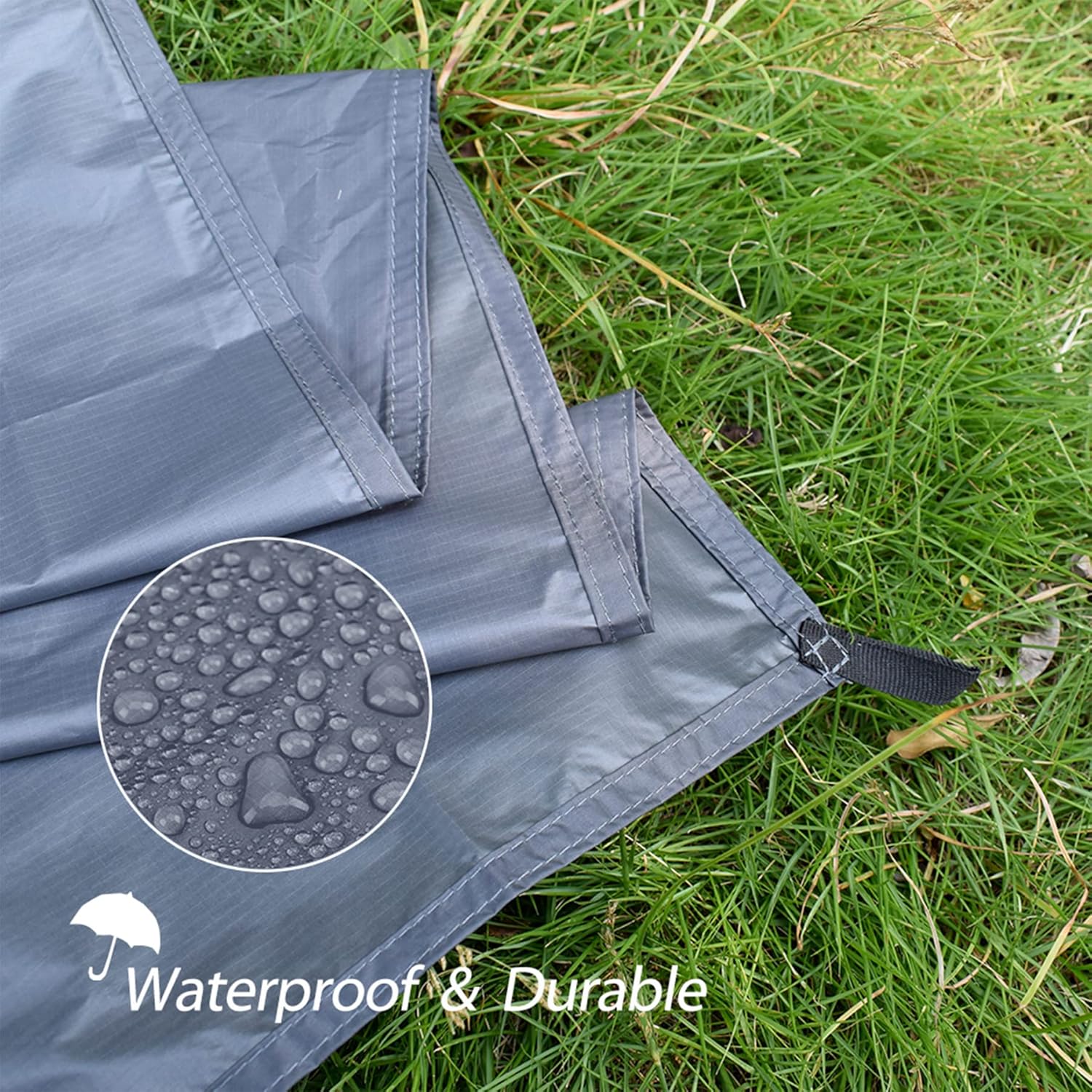 GEERTOP Alfombra de lona impermeable ultraligera para 1 persona, para camping, senderismo, picnic (4 tamaños)