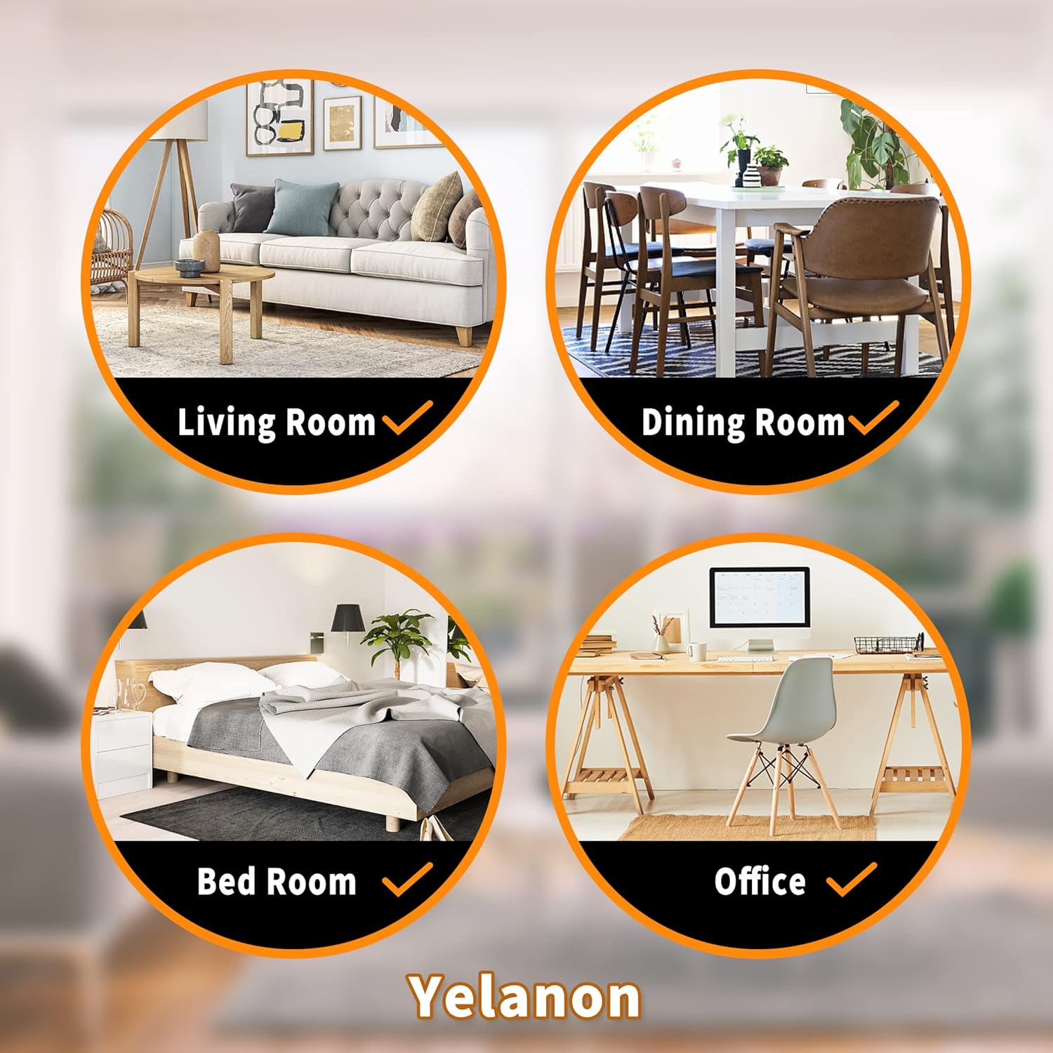 Yelanon – Deslizadores de muebles de fieltro para pisos de madera dura, 8 deslizadores de muebles de 4 34 pulgadas, deslizadores de fieltro