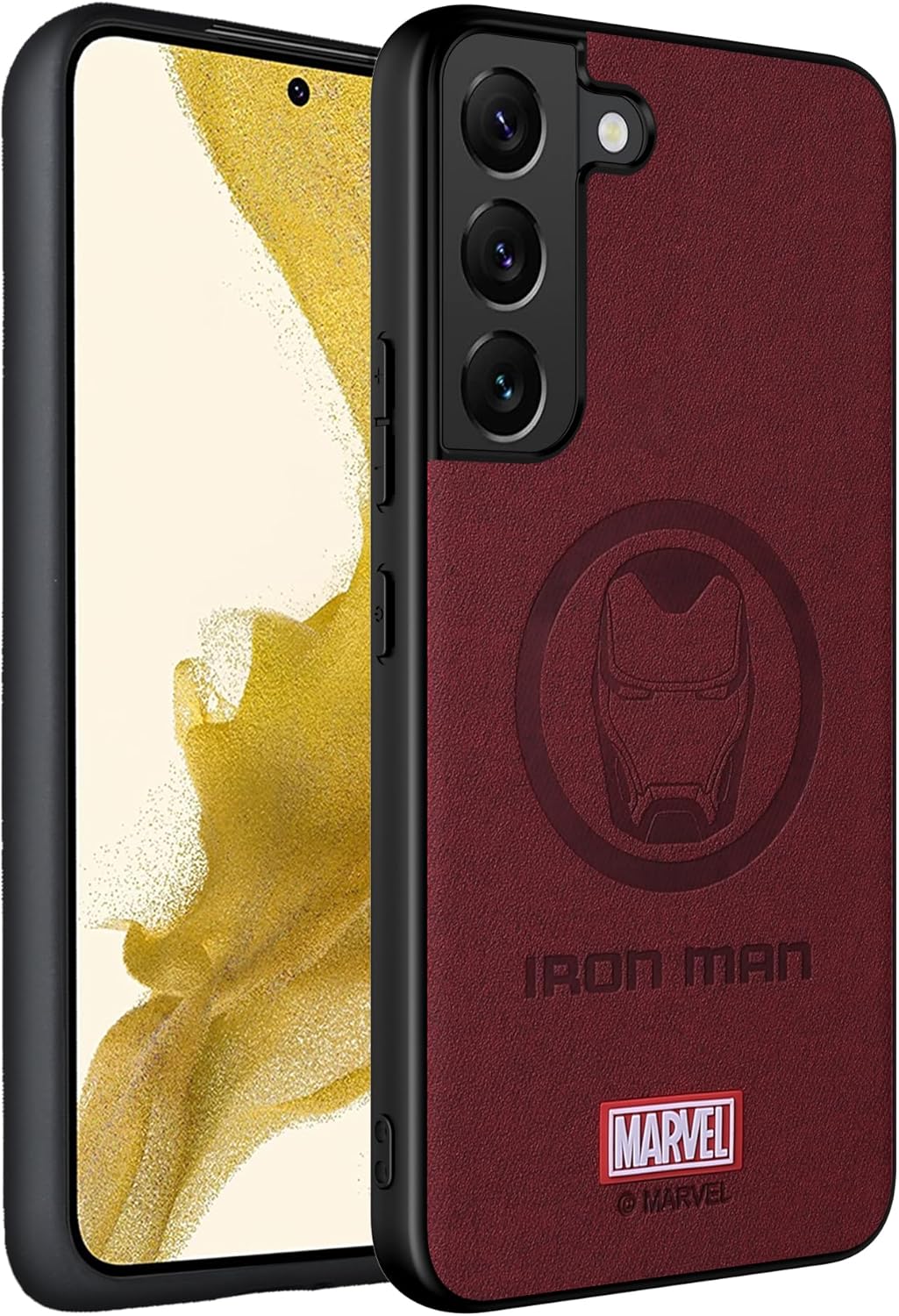 Funda para Galaxy S22 5G, con personaje de superhéroe, compatible con Samsung S22, color rojo vino