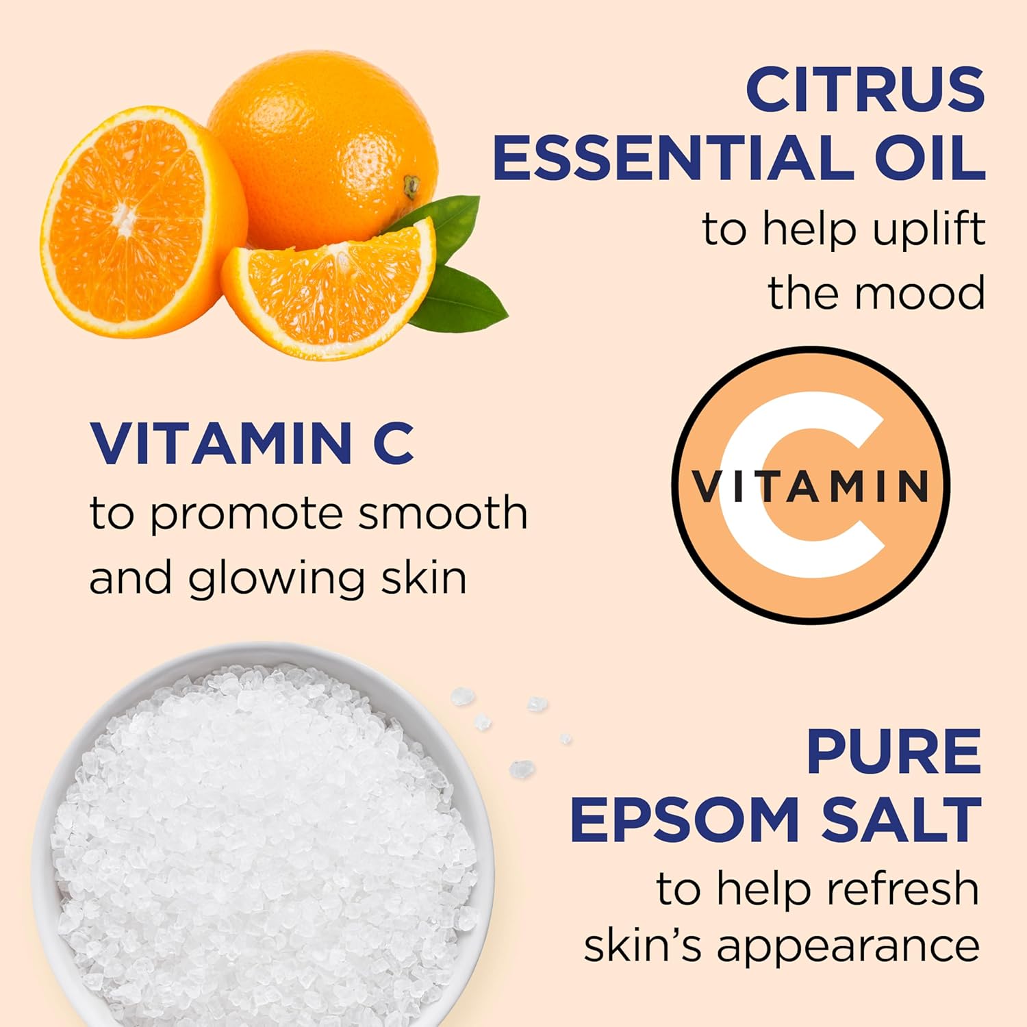 Dr Teal’s Gel de baño con sal pura de Epsom, resplandor y resplandor con vitamina C y aceites esenciales cítricos, 24 onzas (paquete de 2) (el