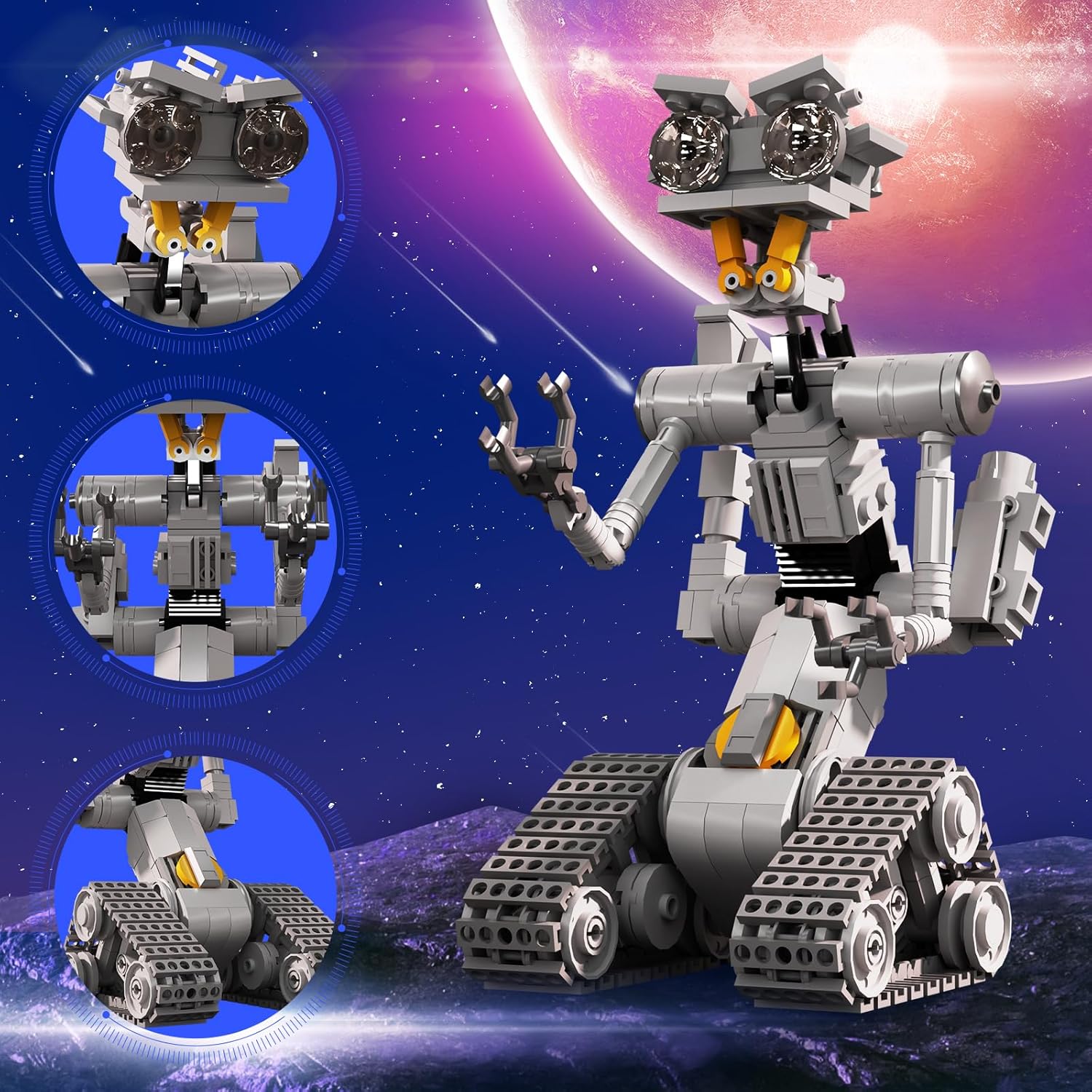 Taojiyuan Johnny 5 Robot – Juego de construcción de cortocircuito, figuras de circuito abierto corto, modelo de robot, juguetes Johnny 5, juego de