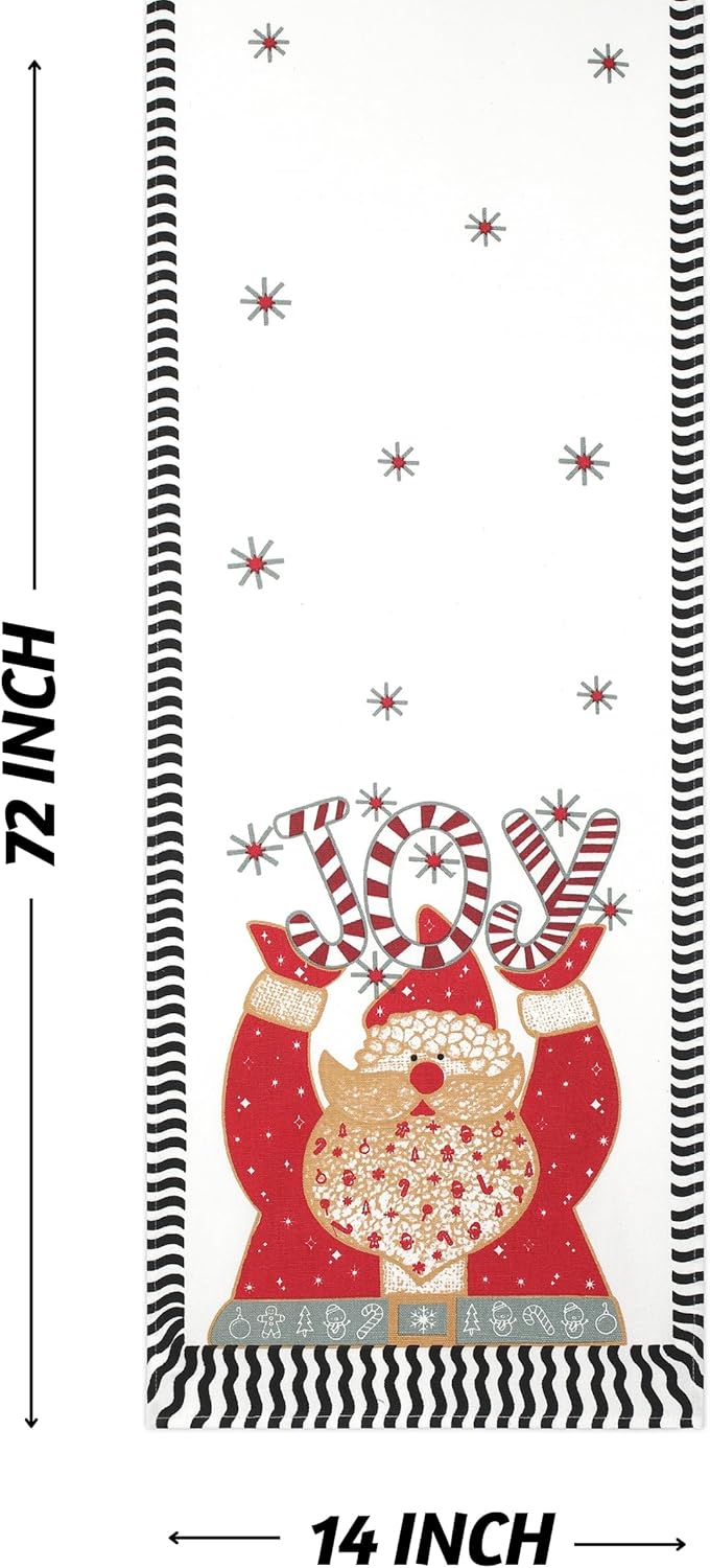 Folkulture Camino de mesa de Navidad de 72 pulgadas de largo para decoración de Navidad, decoración del hogar en interiores, camino de Navidad 100%