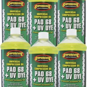 TSI Supercool 25145-6CP 68 PAO Lubricante sintético Plus UV Dye, 32 onzas, paquete de 6 TSI Supercool 25145-6CP 68 PAO Lubricante sintético Plus UV Dye, 32 onzas, paquete de 6