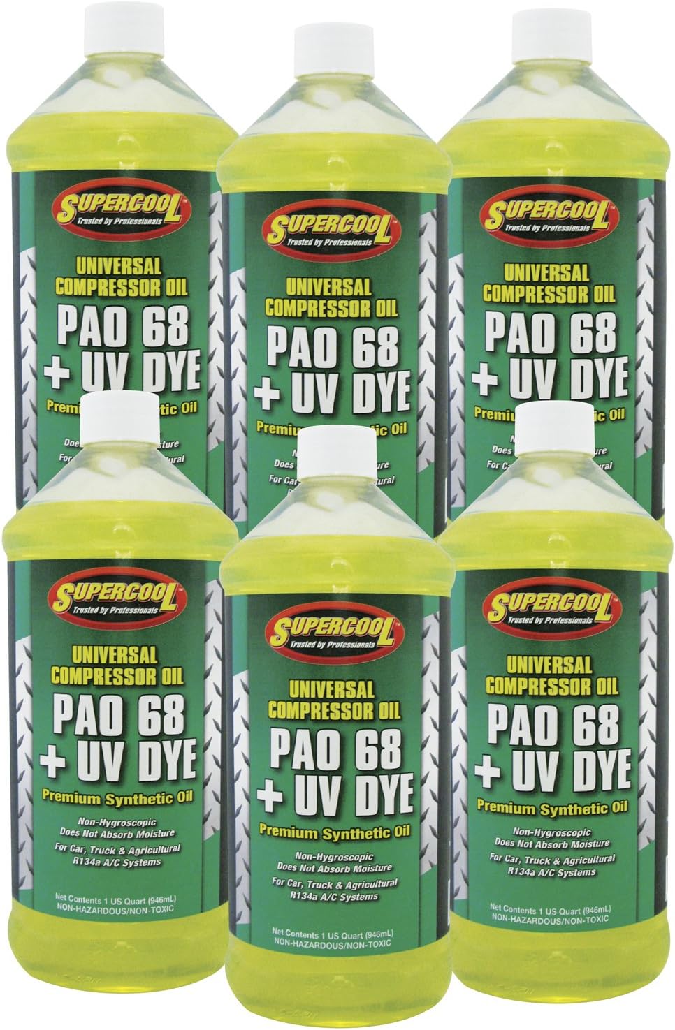 TSI Supercool 25145-6CP 68 PAO Lubricante sintético Plus UV Dye, 32 onzas, paquete de 6