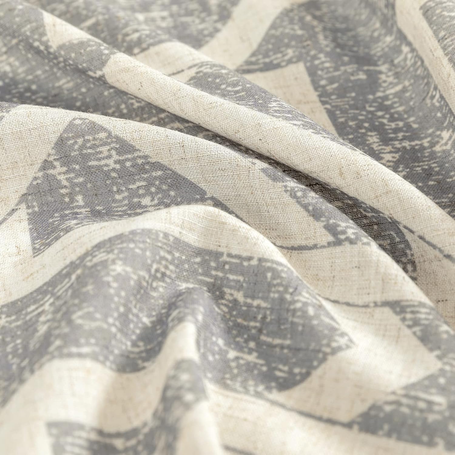 jinchan Cortinas de lino texturizadas, cortinas de lino gris sobre beige, 84 pulgadas de largo, 2 paneles para sala de estar, tratamiento de