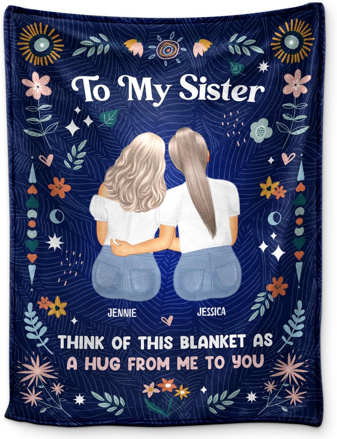 Piensa en esta manta  Regalo para hermanas  Manta de forro polar personalizada  Las mejores ideas de mantas personalizadas con nombre para ti, alma