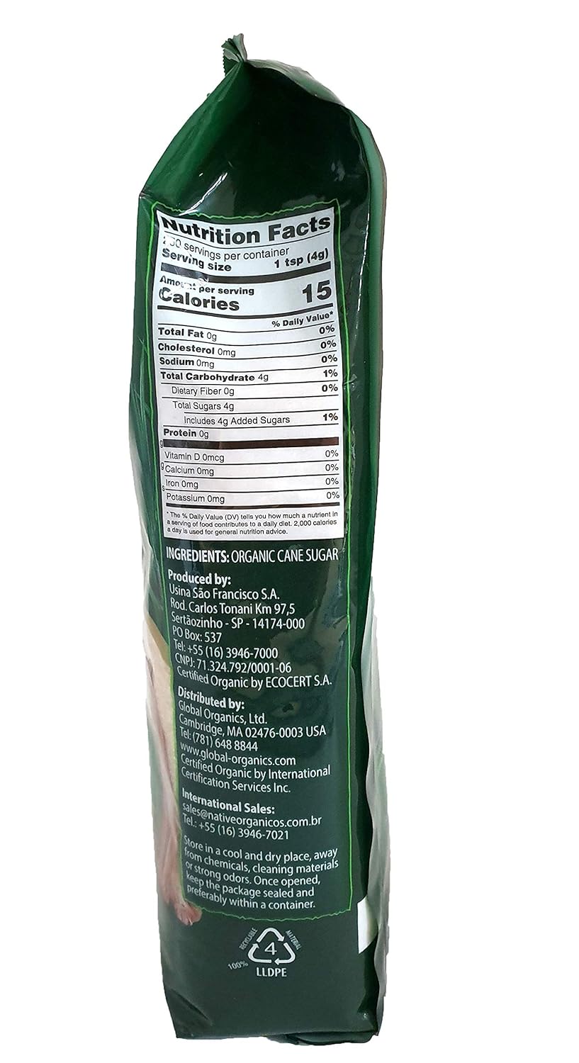 Native Organic – Azúcar de caña turbinado (Demerara), 2.2 libras (paquete de 12)