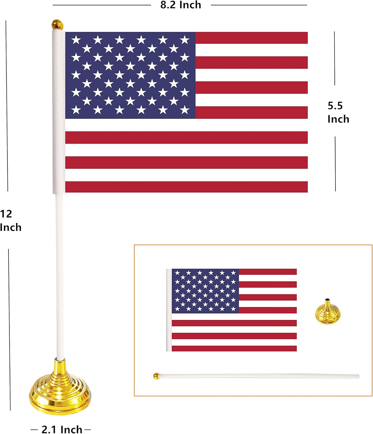 Paquete de 24 banderas internacionales de escritorio de campo, pequeñas banderas de mesa de lujo con base de soporte, bandera de escritorio