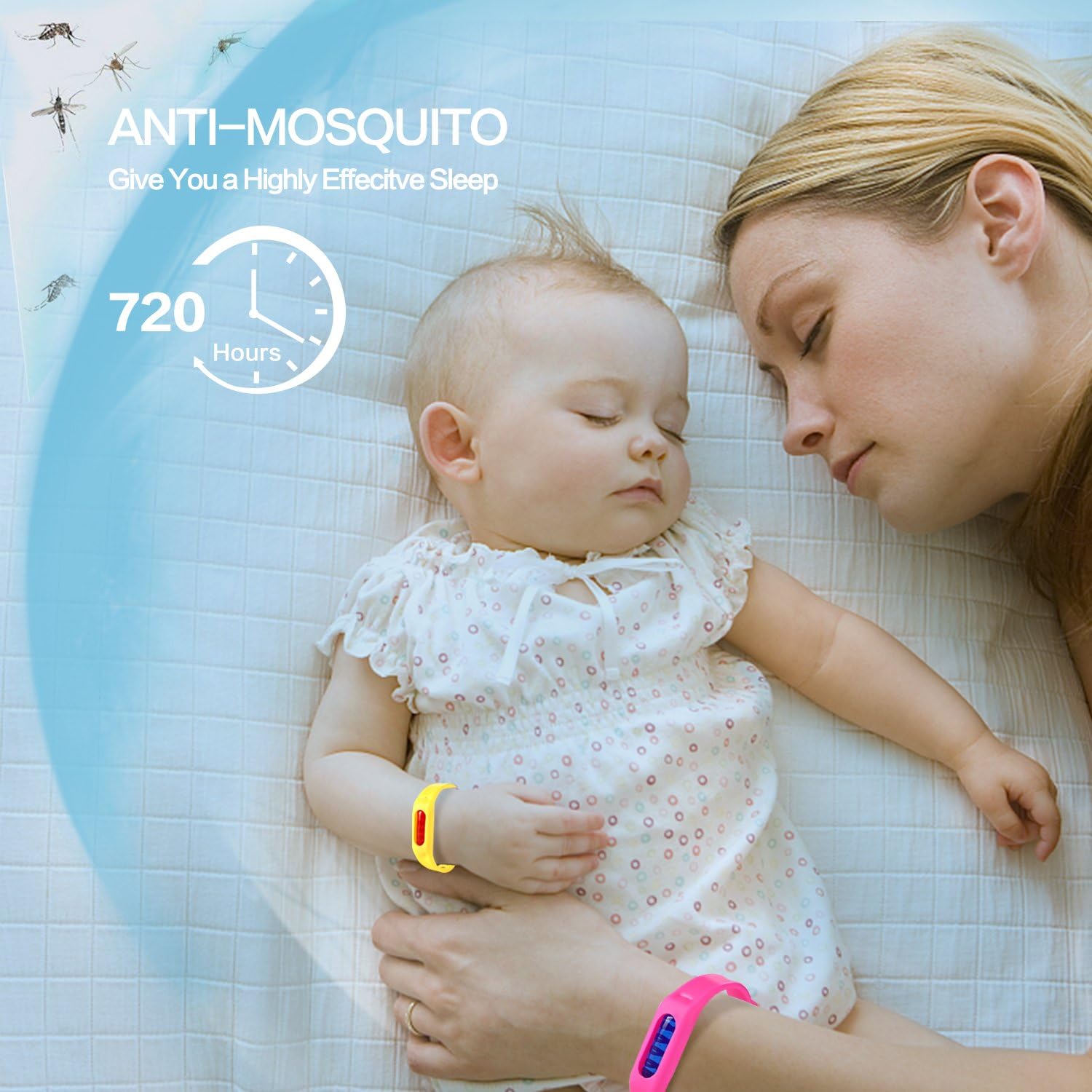 Paquete de 12 pulseras repelentes de mosquitos, bandas repelentes de mosquitos envueltas individualmente para niños y adultos, pulseras repelentes
