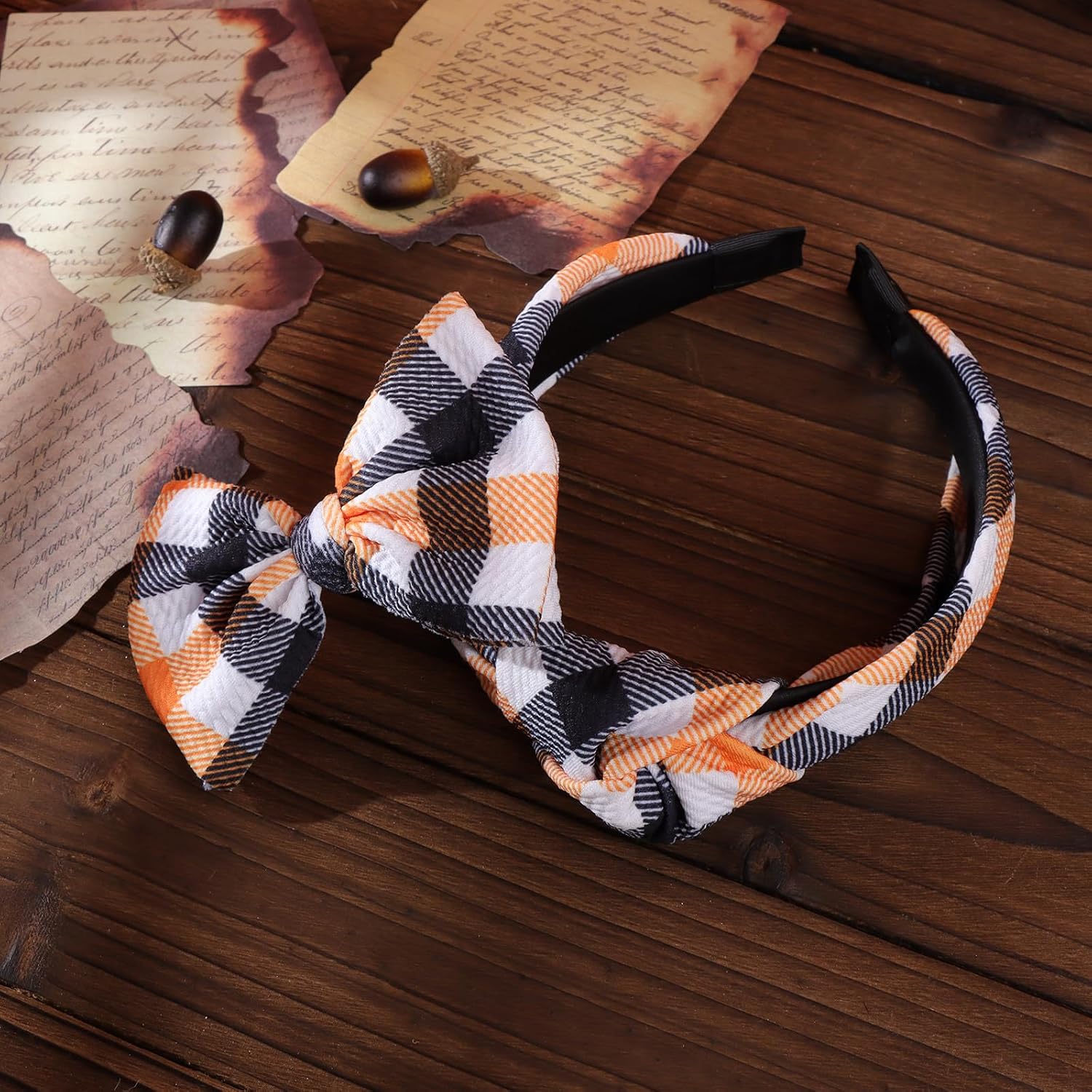 YanJie Diadema anudada para mujer, banda ancha antideslizante para Halloween, lazos para el cabello, accesorios para el cabello de bebé, aros