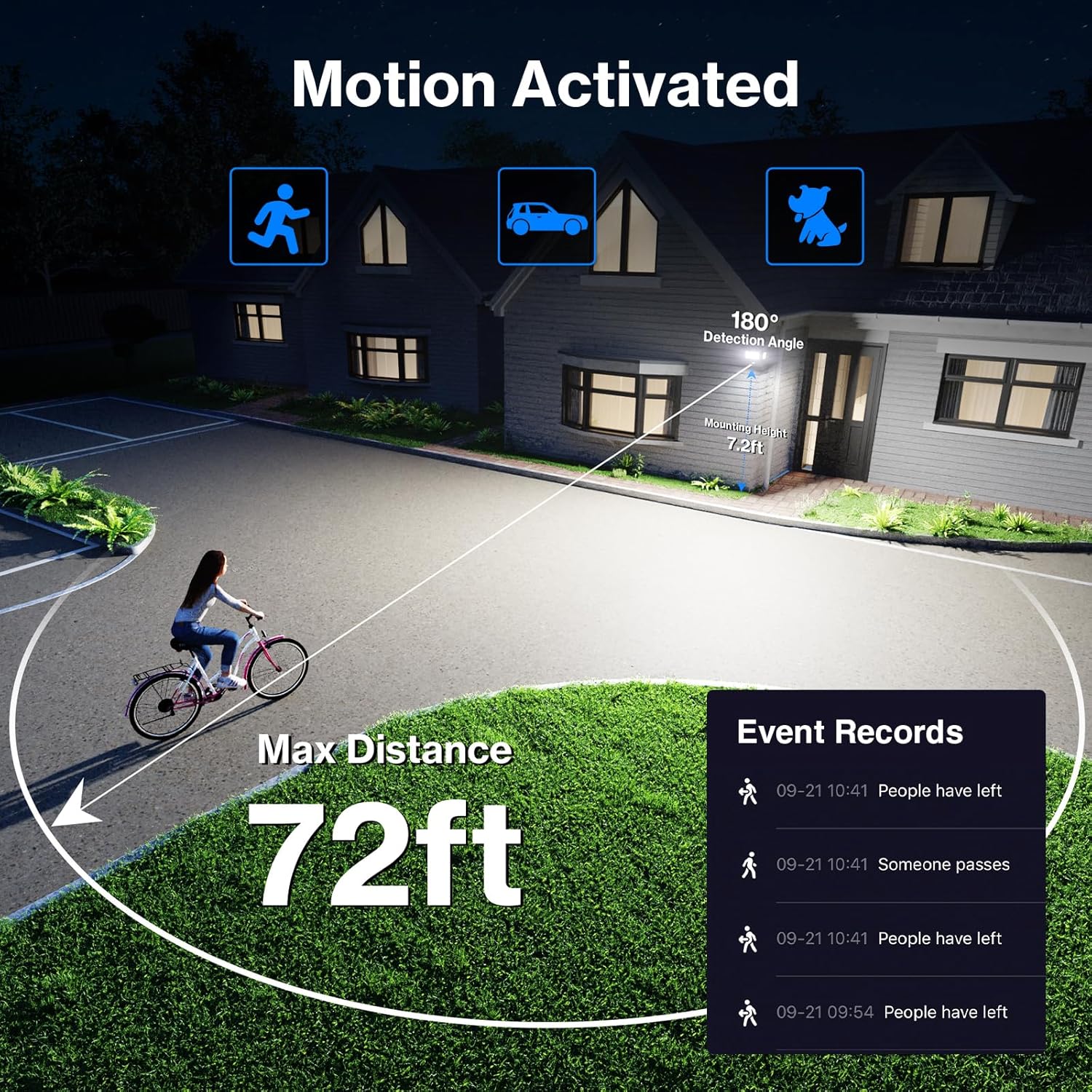 Olafus Luz de inundación LED inteligente de 55 W para exteriores con sensor de movimiento, luz de seguridad WiFi exterior sintonizable de 2700