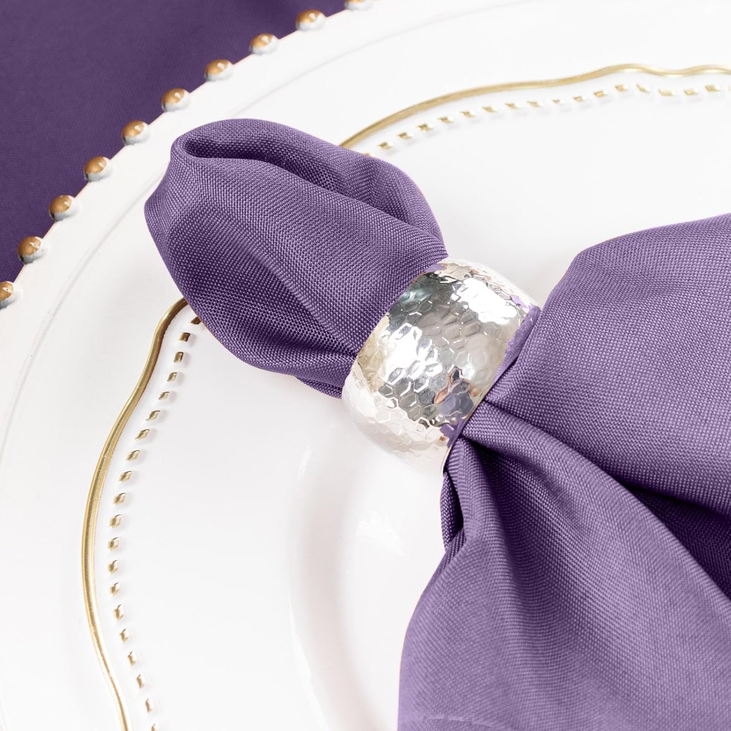 BalsaCircle – 60 servilletas de poliéster de amatista violeta de 17 pulgadas, para bodas, fiestas, recepciones, eventos, restaurantes
