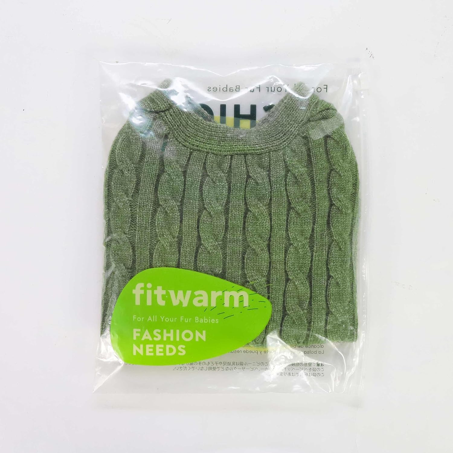 Fitwarm Suéter de punto para perro, ropa de invierno de punto para perros pequeños, niños y niñas, traje para mascotas, color verde oliva, talla M