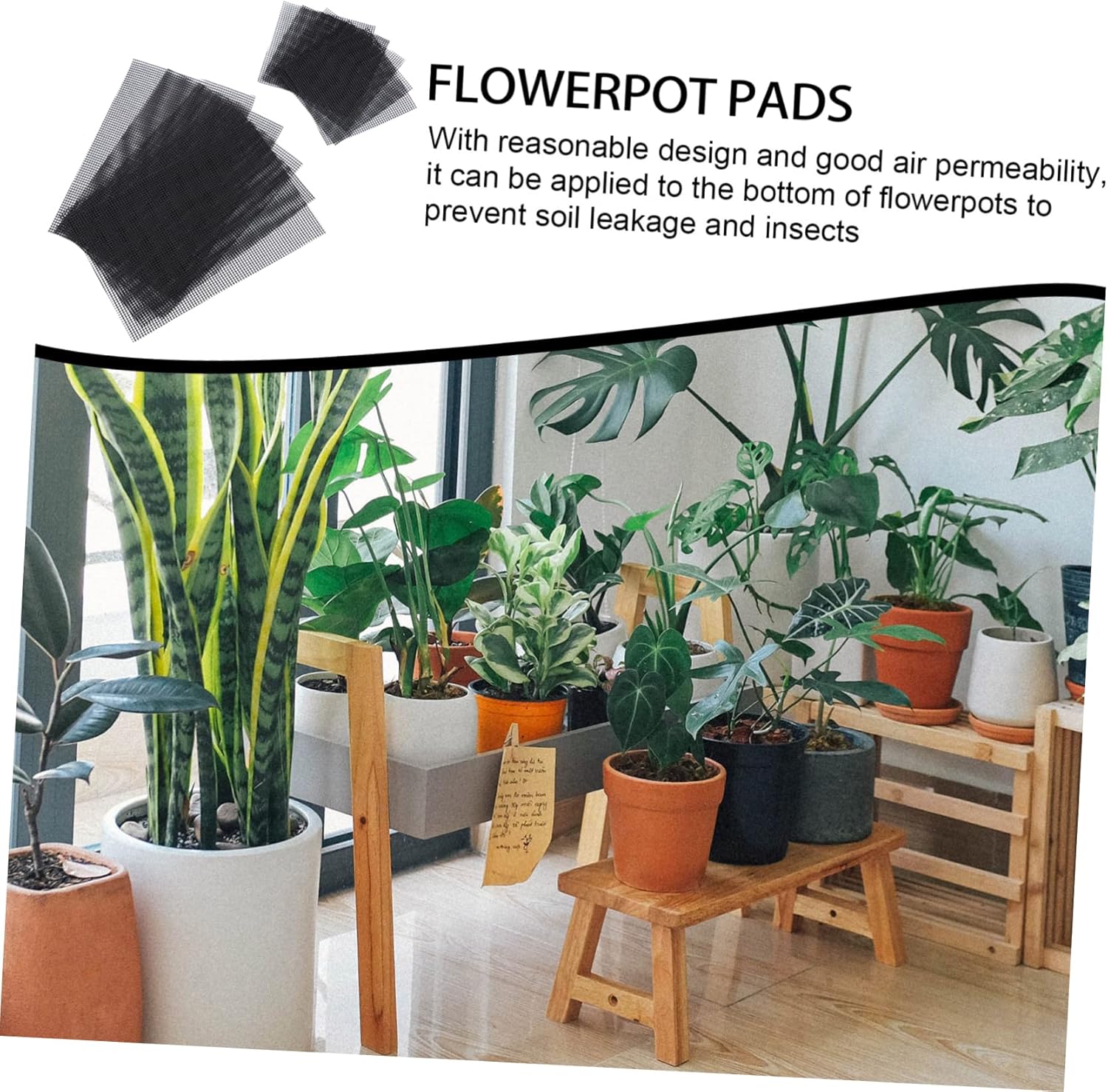 Yardwe 30 Pcs Flower Pot Bottom Mesh Bonsai Bottom Grid Mat Plastic Mesh Screen Garden Pots Hole Mesh Pad Planter Hole Mesh Screens Flower Pot Mesh