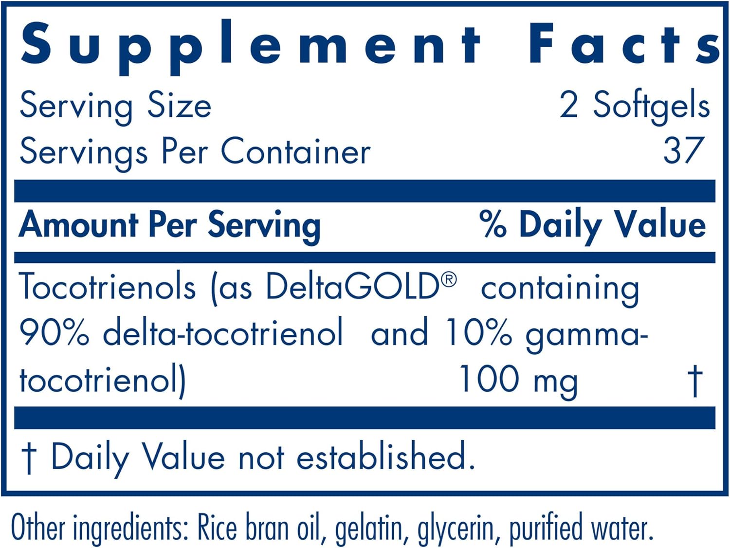 Allergy Research Group Delta-Fraction Tocotrienoles Suplemento – 50 mg de vitamina E, Annatto, Gamma, Tocotrienoles solamente, sin tocoferol,